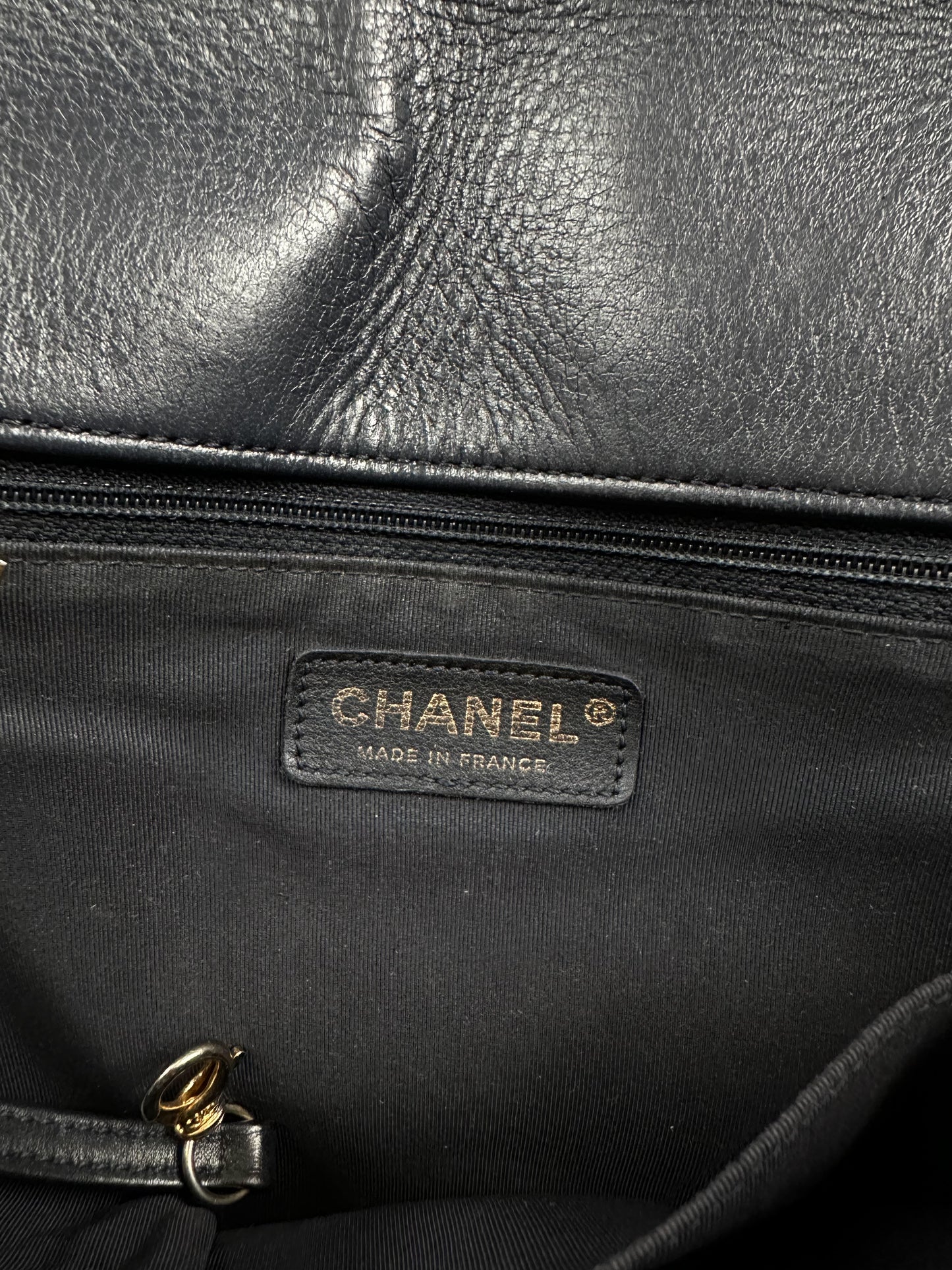 Chanel Navy Braided Large Boy Bag