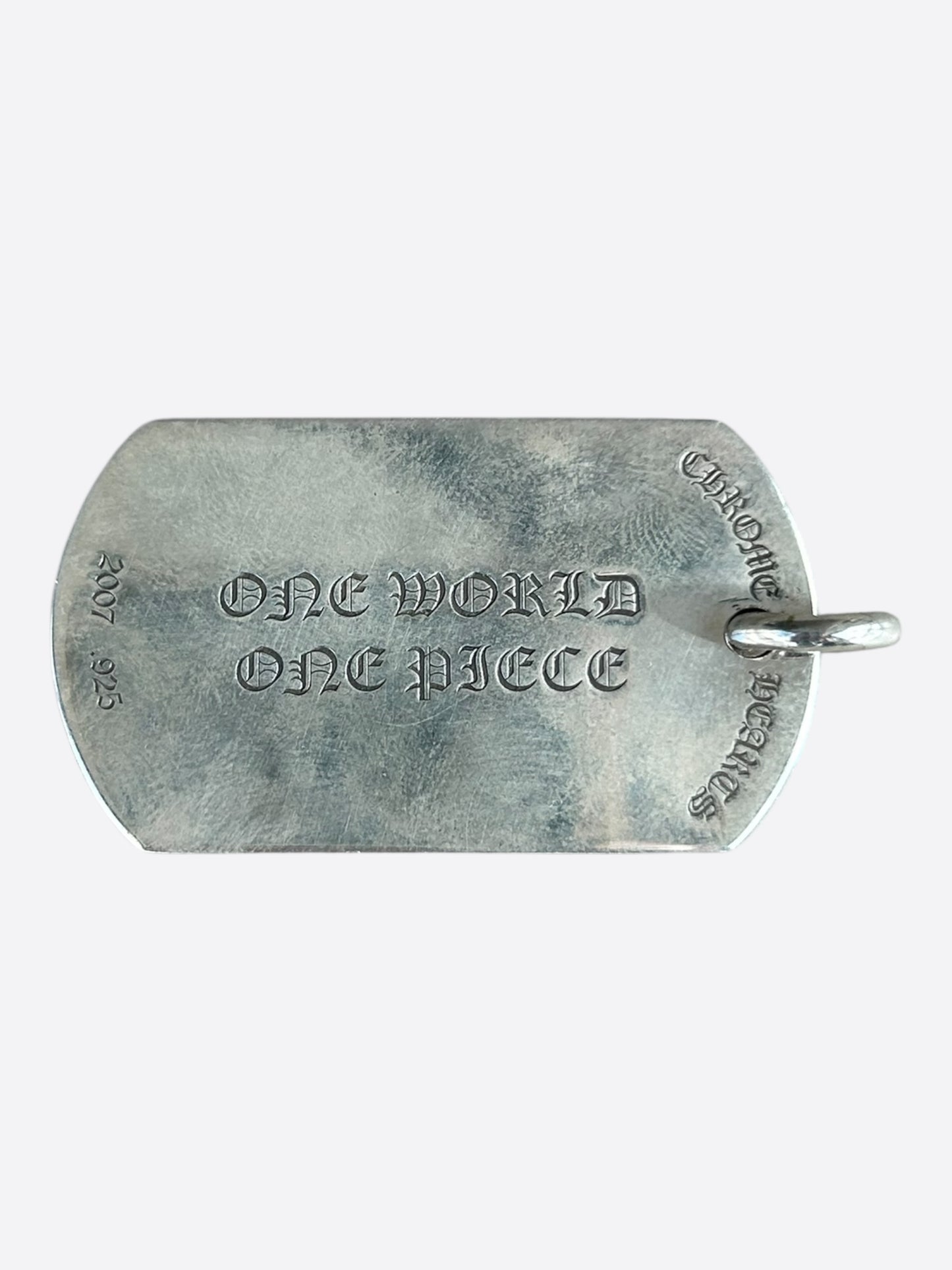 Chrome Hearts Silver Fleur Horseshoe Dog Tag Necklace