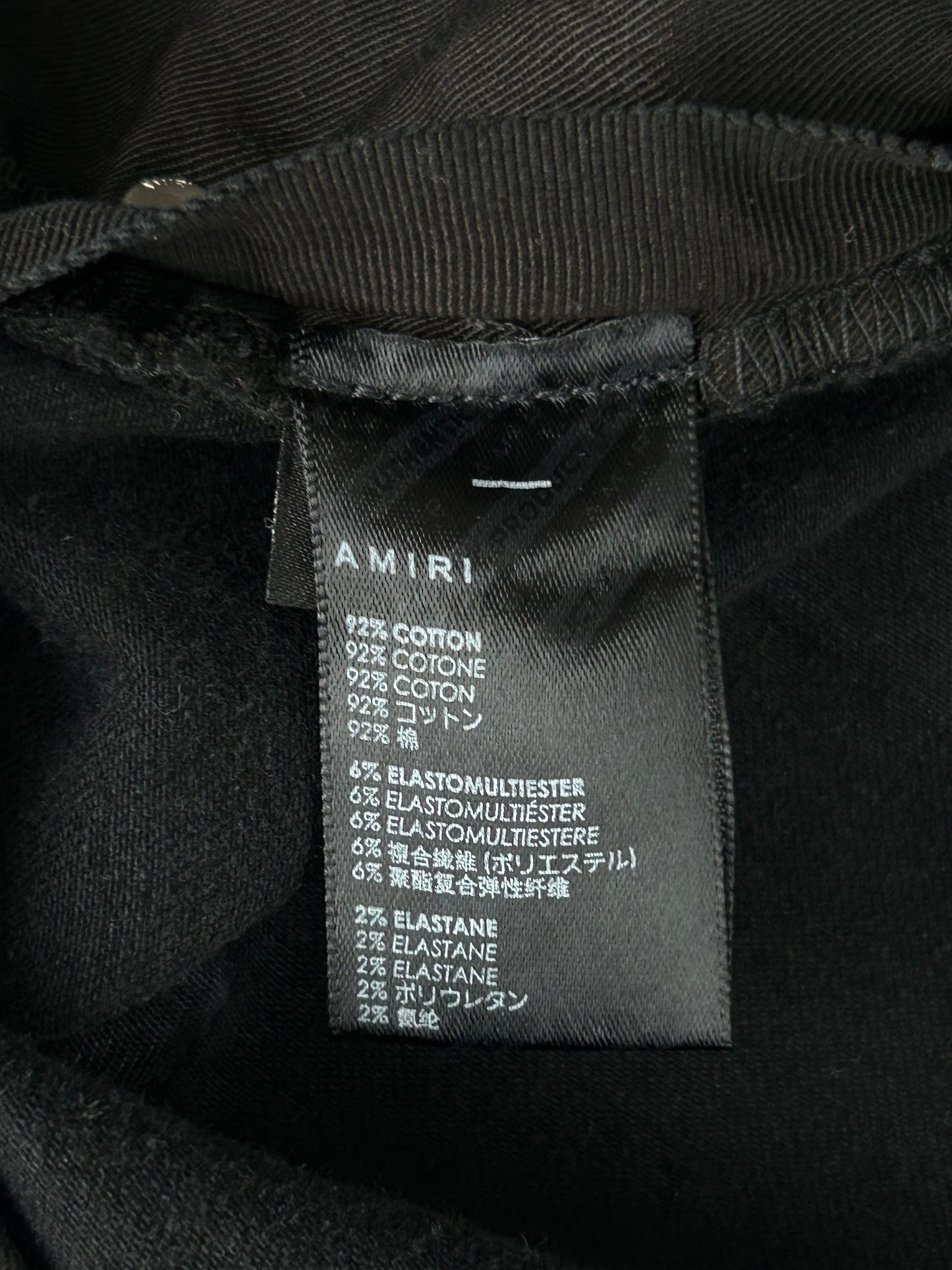 Amiri Faded Black & White Angel Logo Jeans