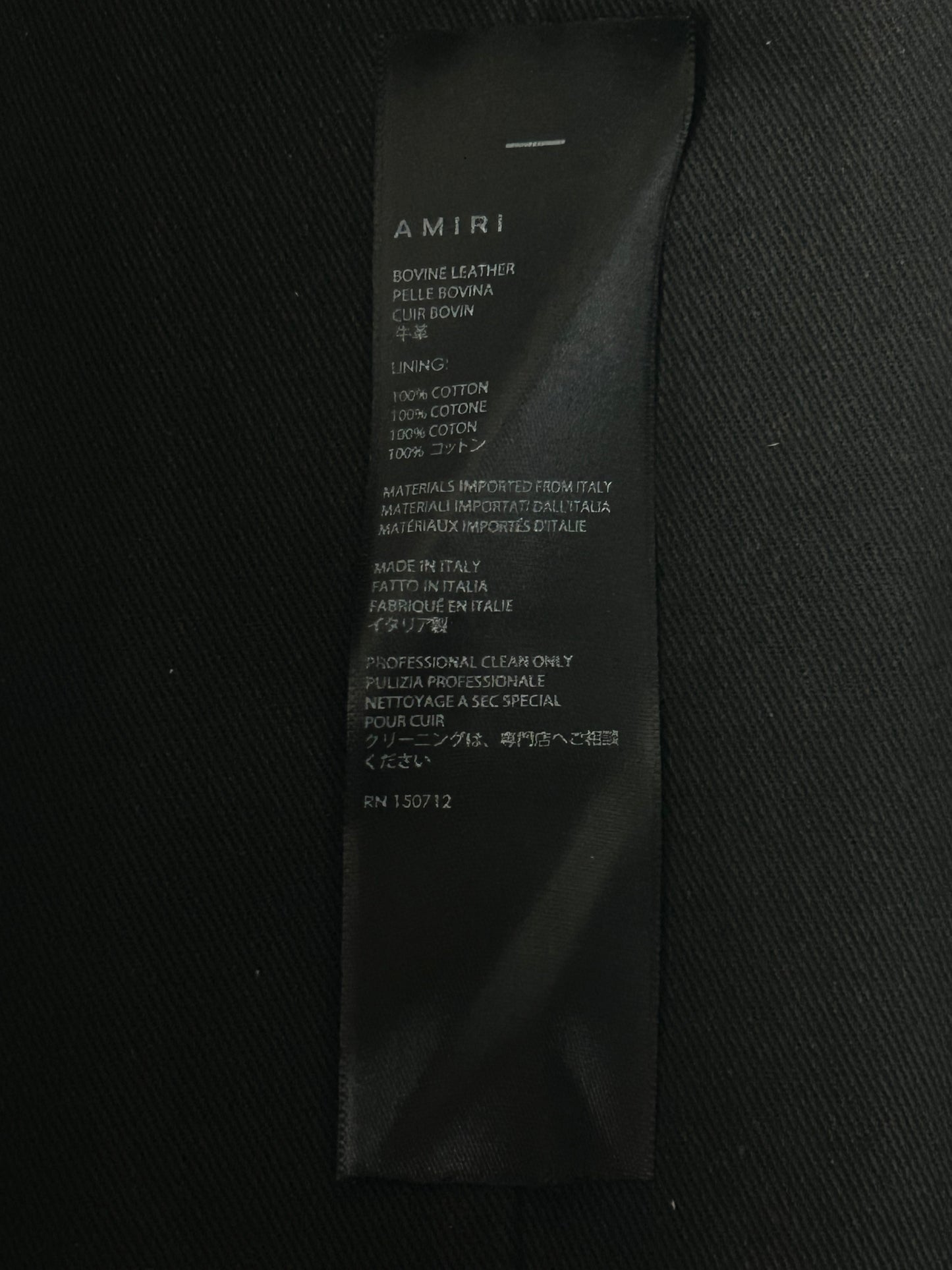 Amiri Black Embossed Logo Leather Dopp Kit