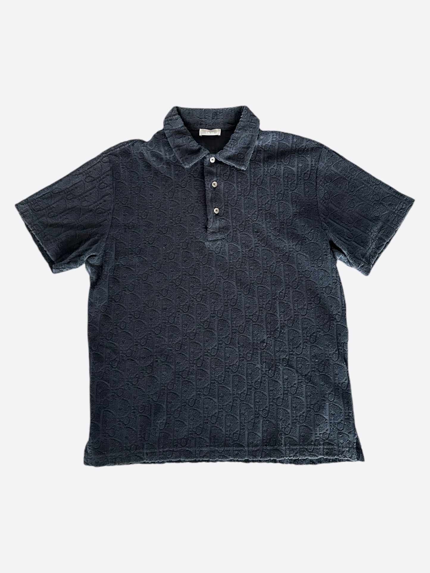 Dior Navy Oblique Towel Polo T-Shirt