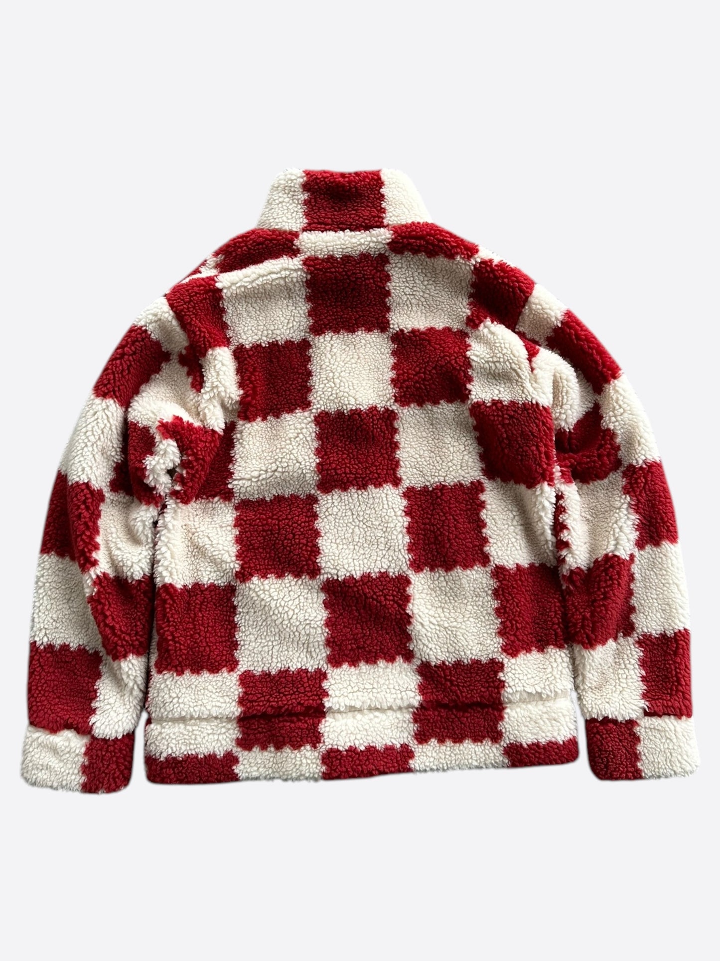Louis Vuitton Nigo Red & White Checkered Fleece Jacket