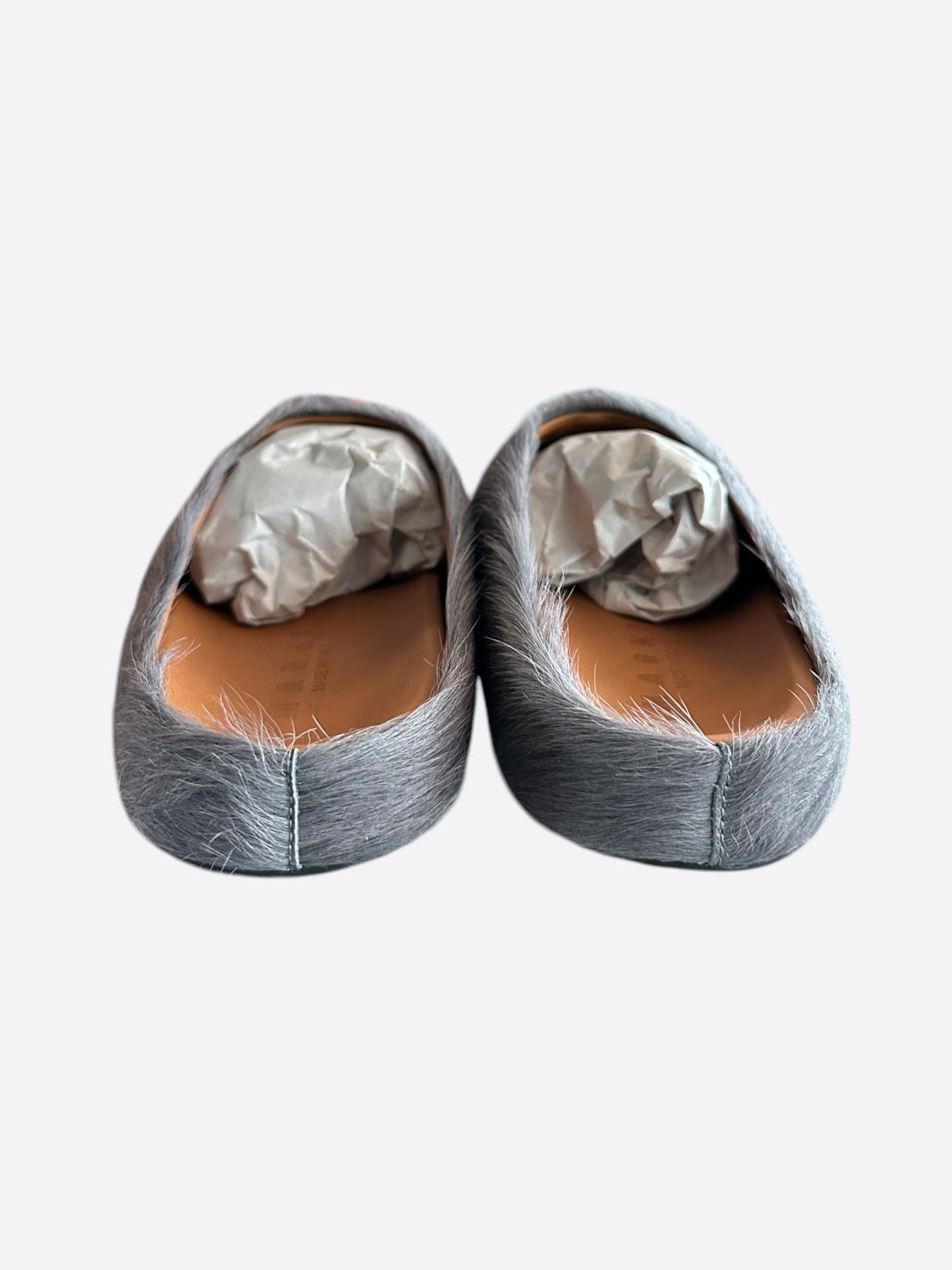 Marni Mercury Grey Calfskin Fussbett Sabot Slides