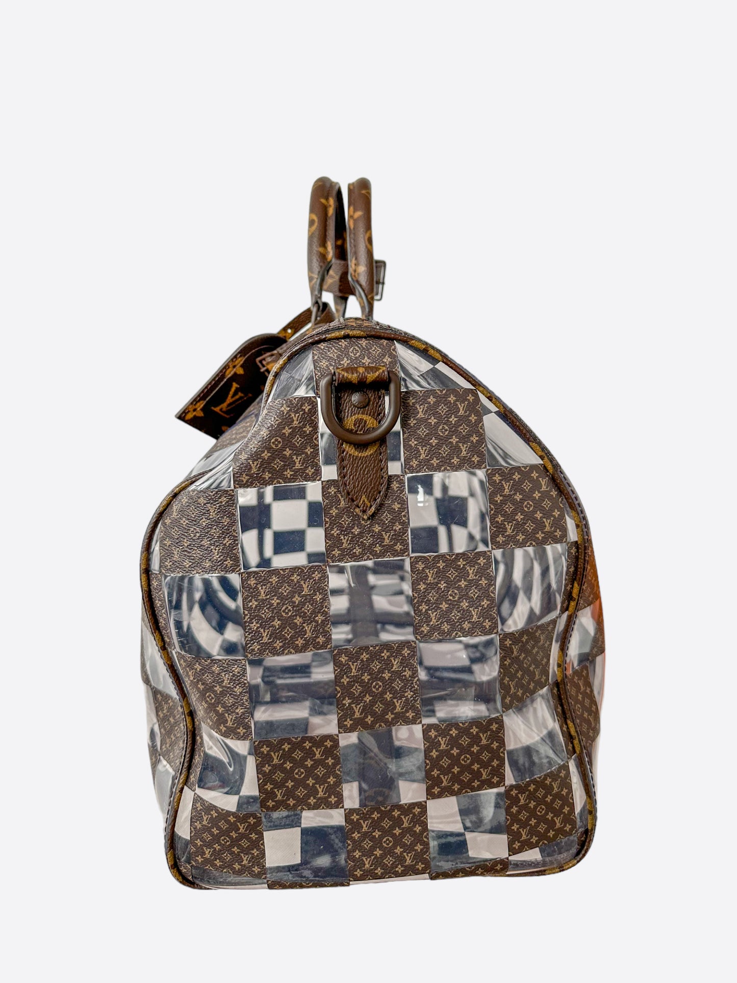 Louis Vuitton Transparent Brown Chess Monogram Keepall 50