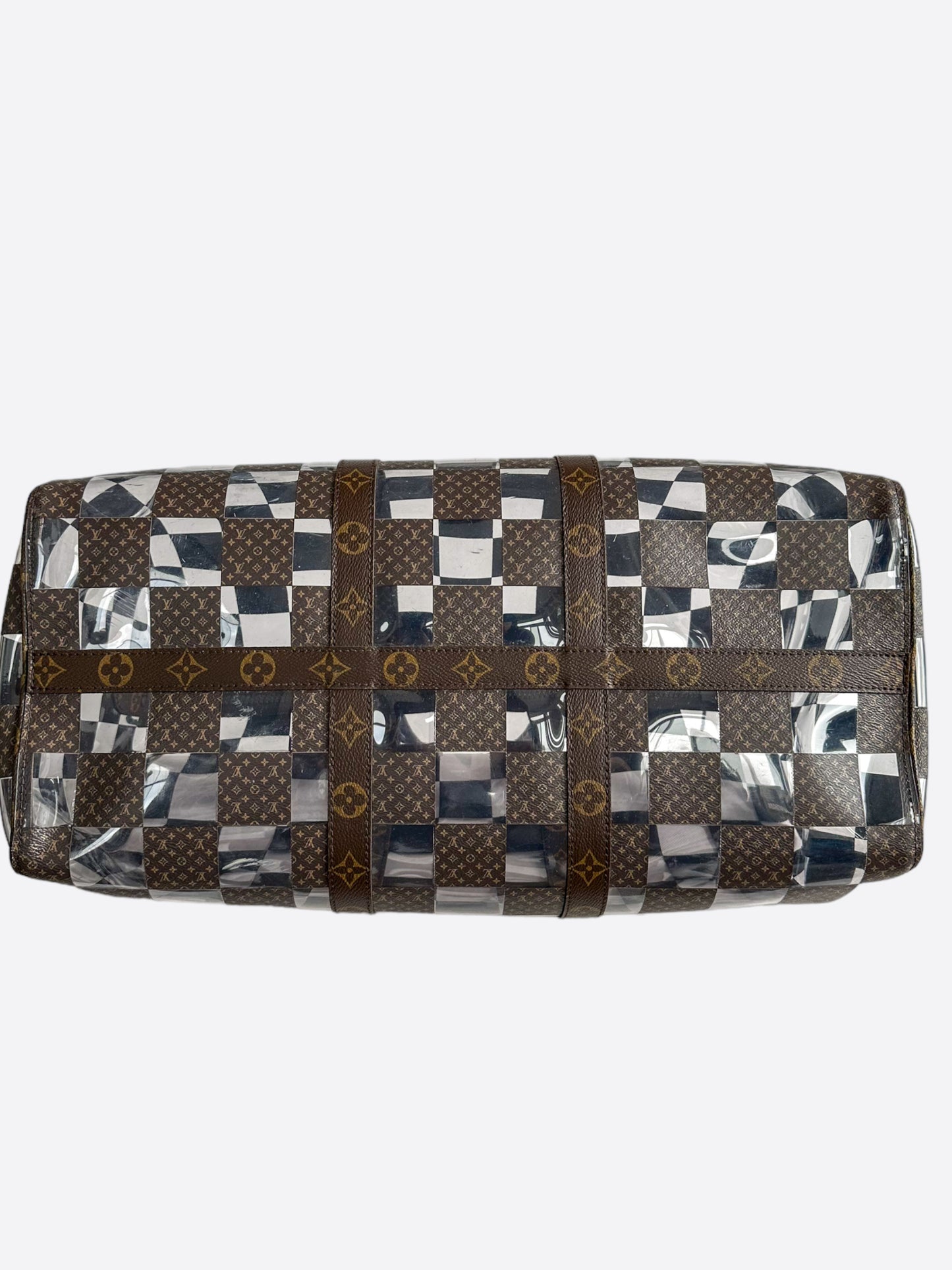 Louis Vuitton Transparent Brown Chess Monogram Keepall 50