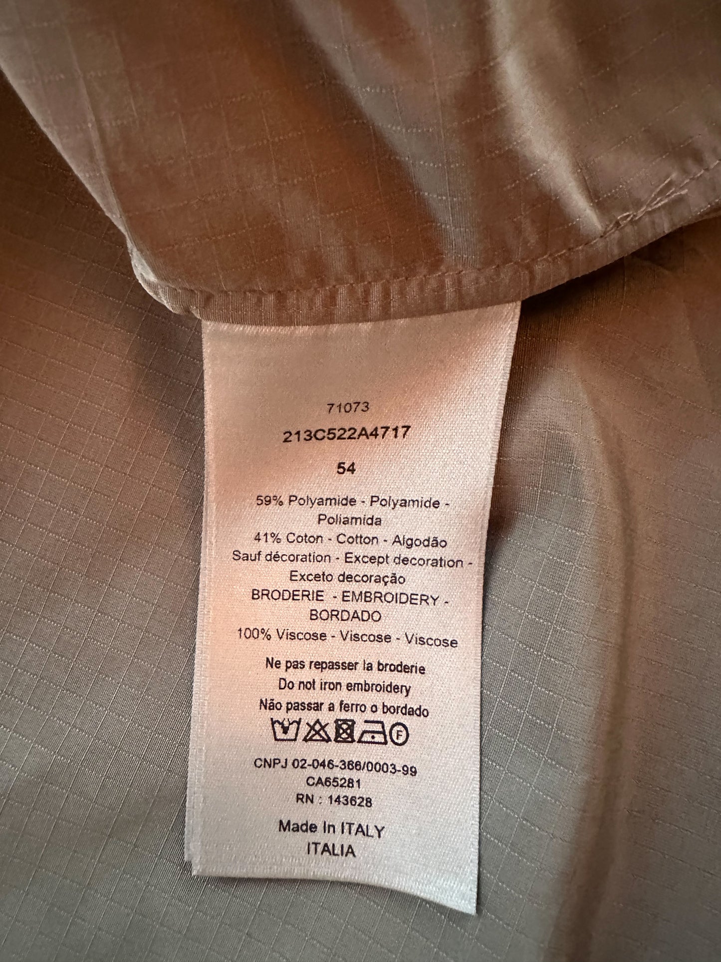 Dior Tan Zip Up Windbreaker