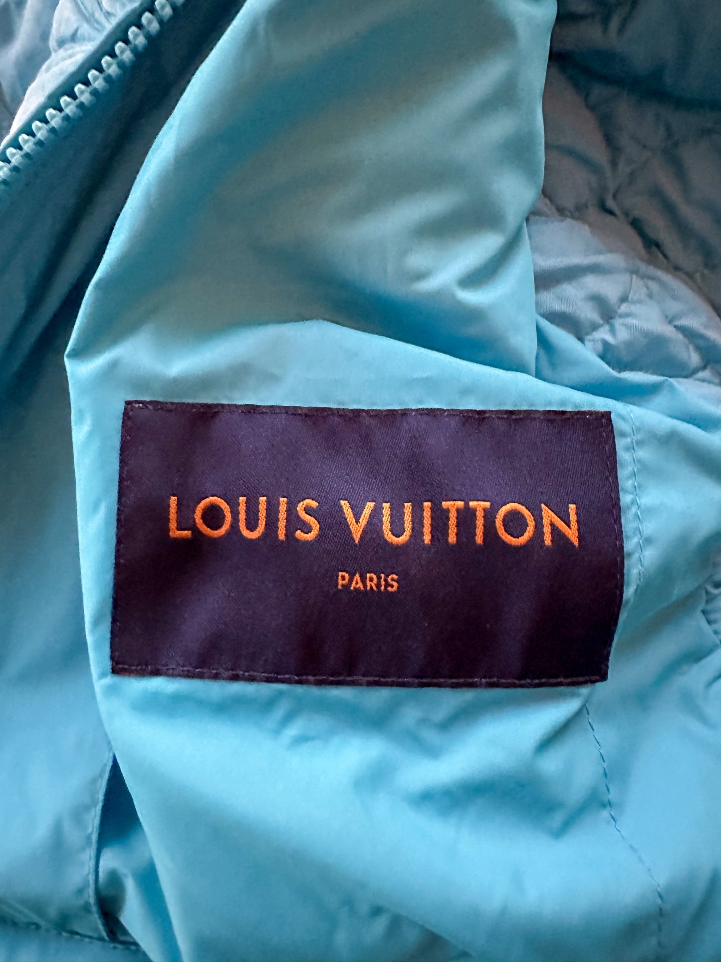Louis Vuitton Blue Flower Monogram Puffer Jacket