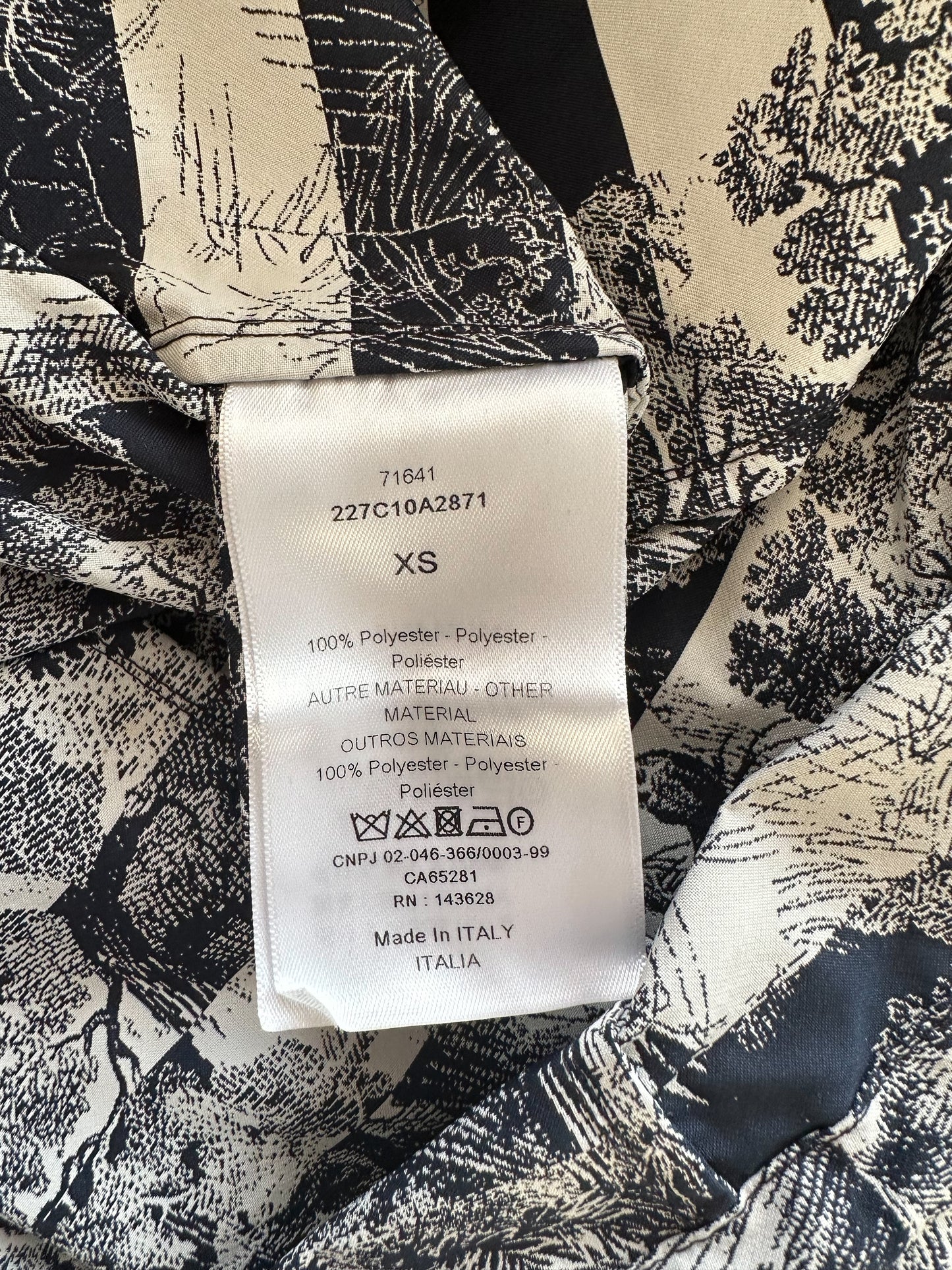 Dior Navy Striped Toile De Jouy Tropicalia Print Hooded Women's Jacket