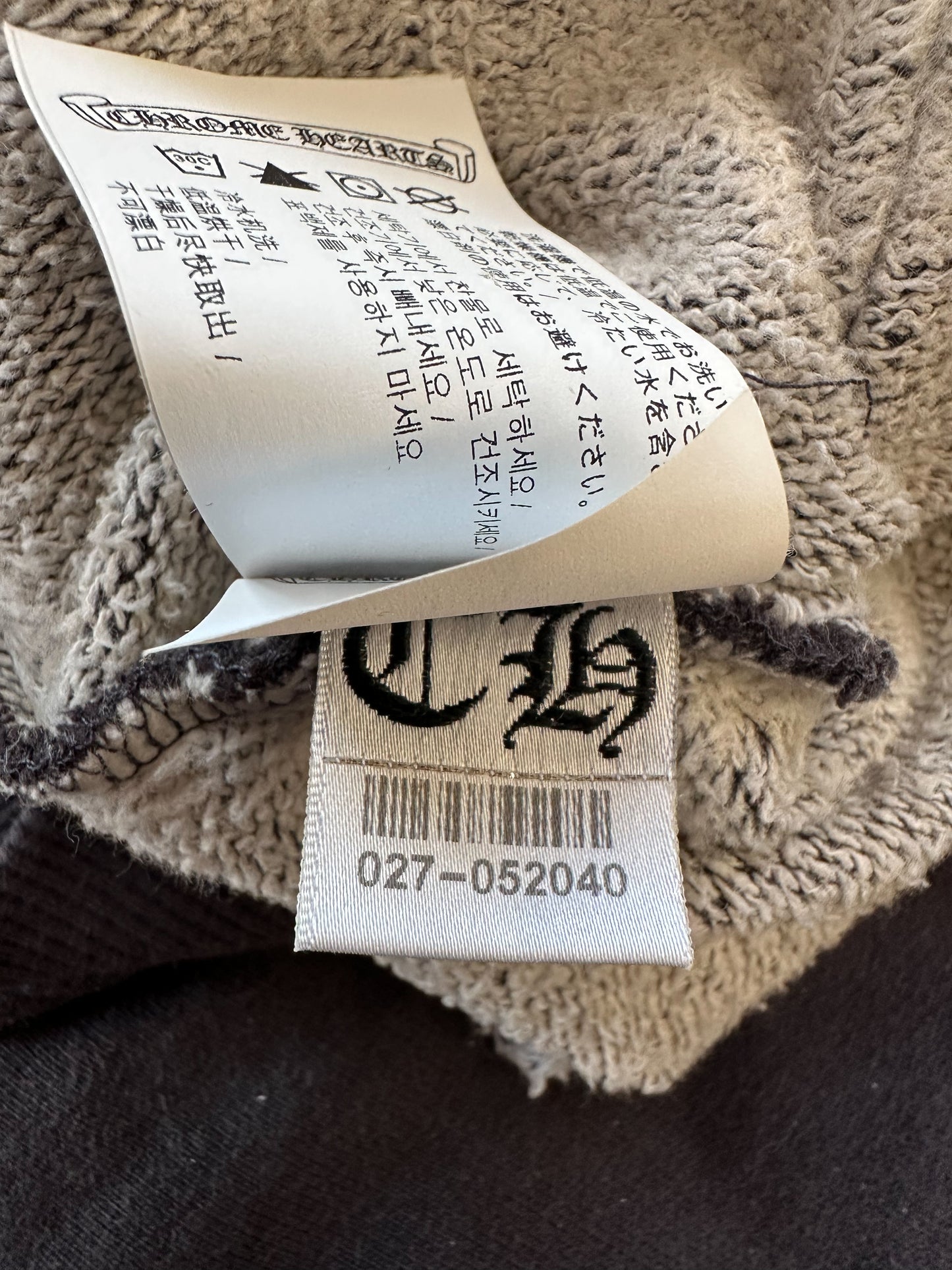 Chrome Hearts Washed Black Embroidered Hoodie