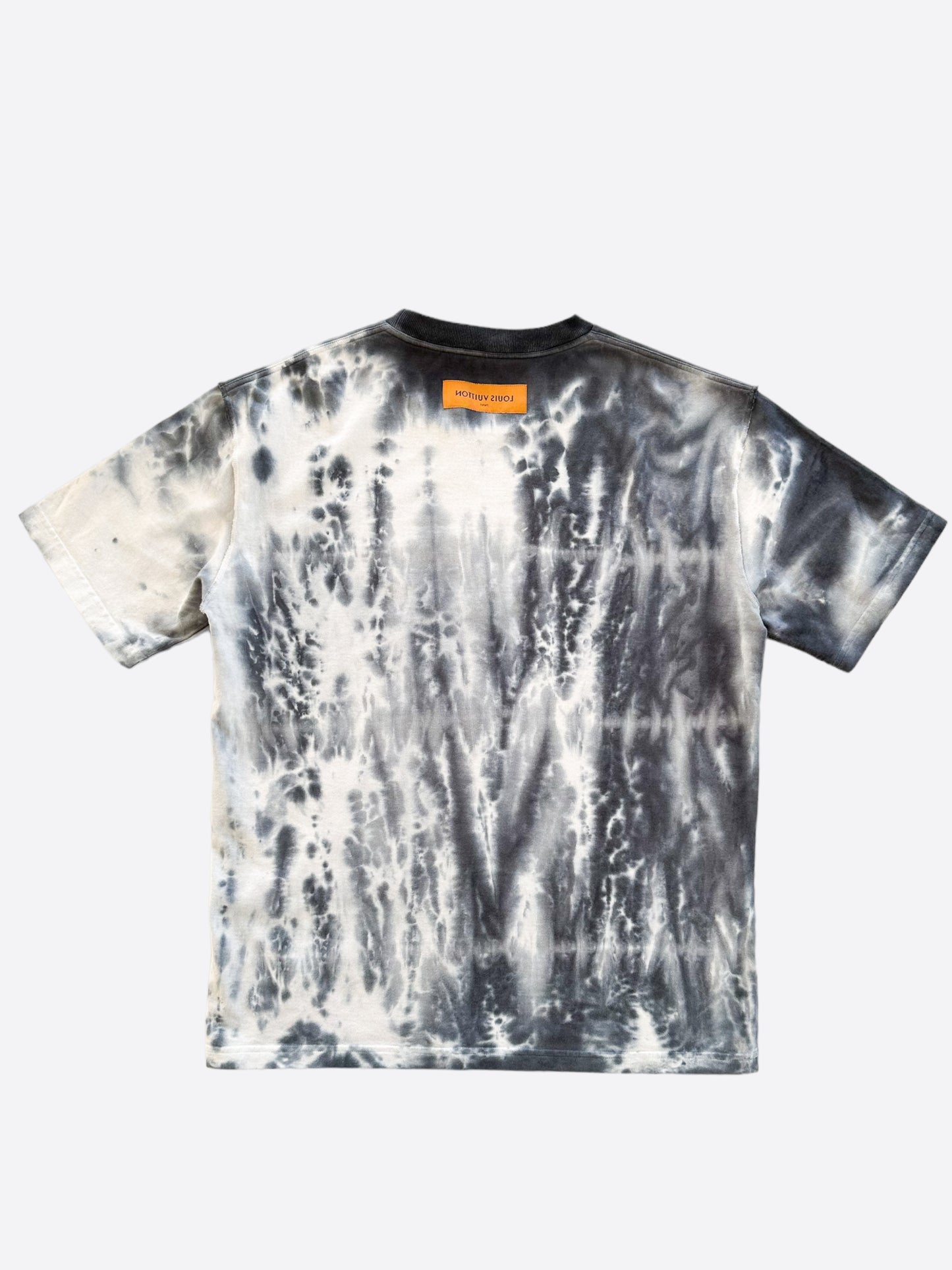 Louis Vuitton Grey & Orange Tie-Dye Graffiti T-Shirt