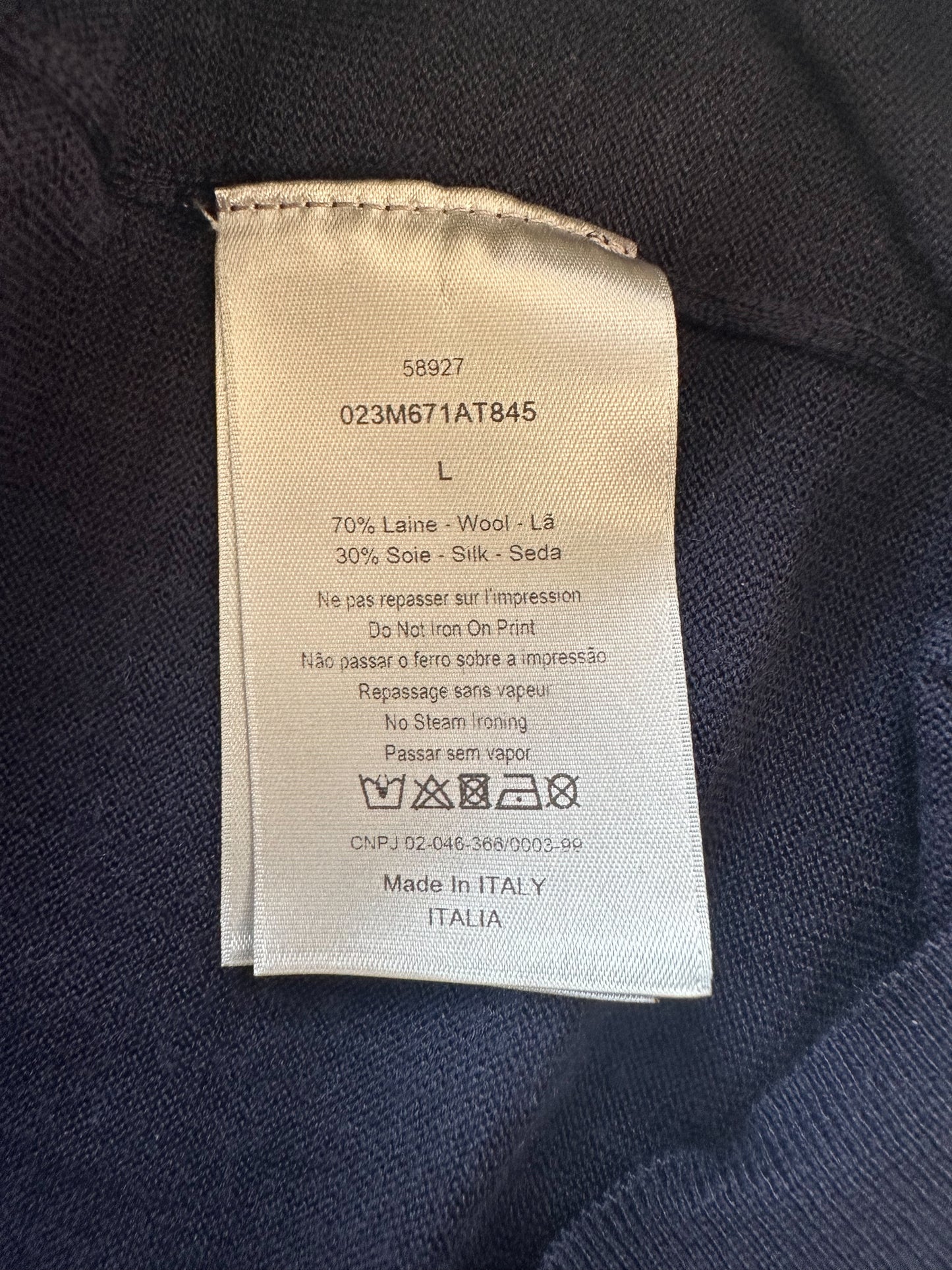 Dior Daniel Arsham Navy Wool Knit Sweater