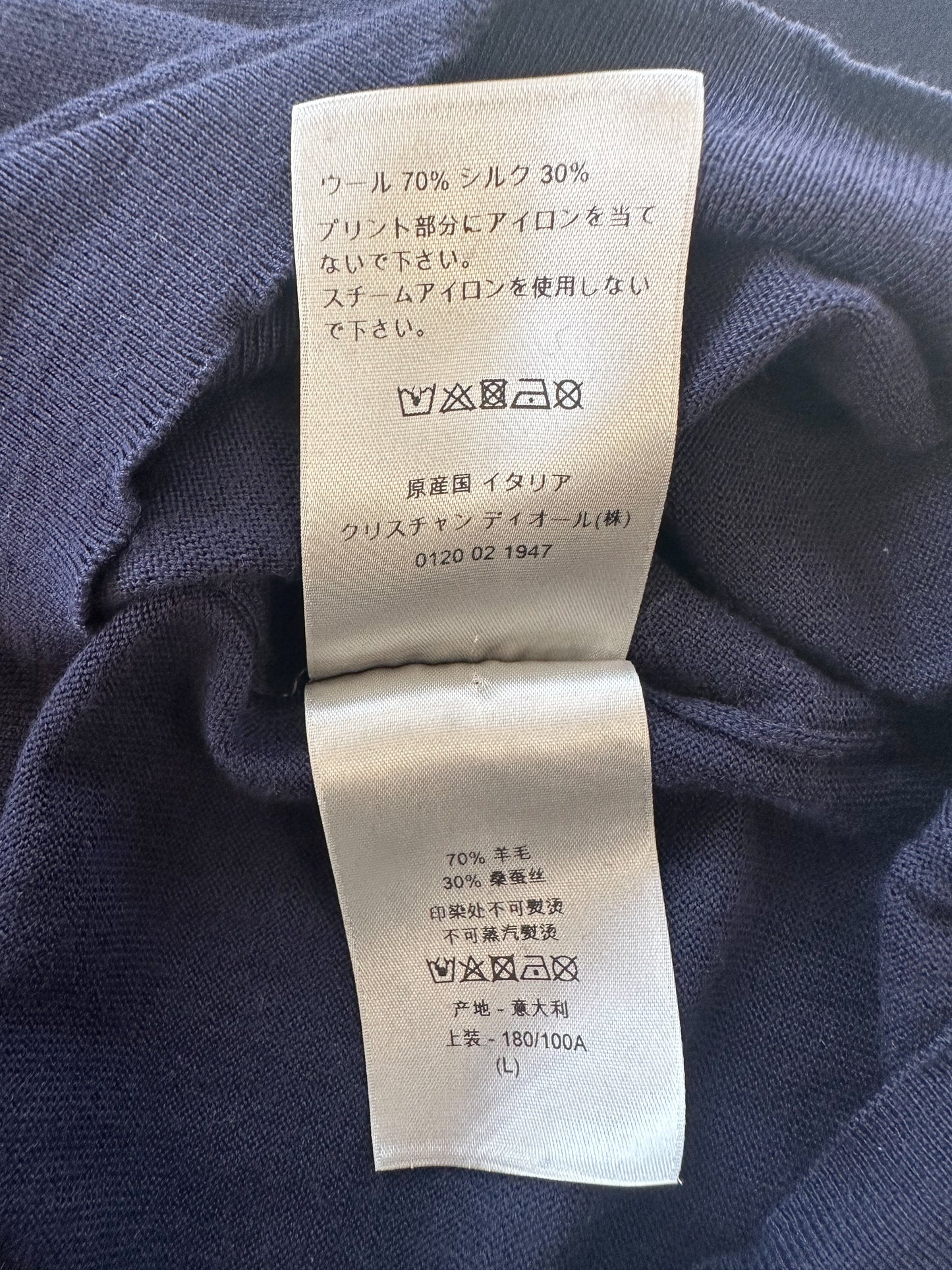 Dior Daniel Arsham Navy Wool Knit Sweater