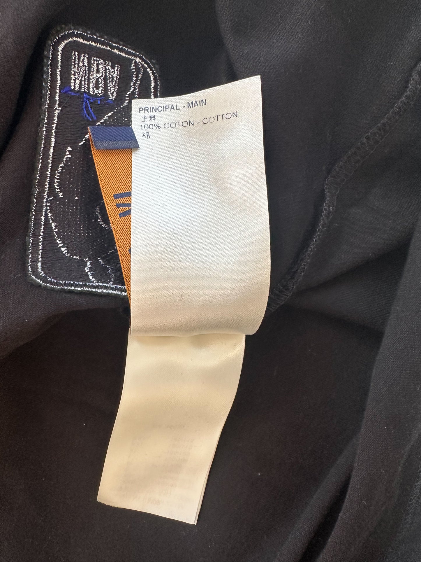 Louis Vuitton NBA Black Embroidered Patches T-Shirt