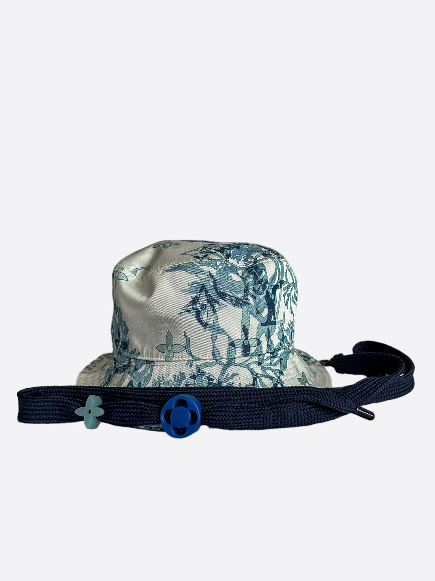 Louis Vuitton Blue & White Aquagarden Monogram Bucket Hat