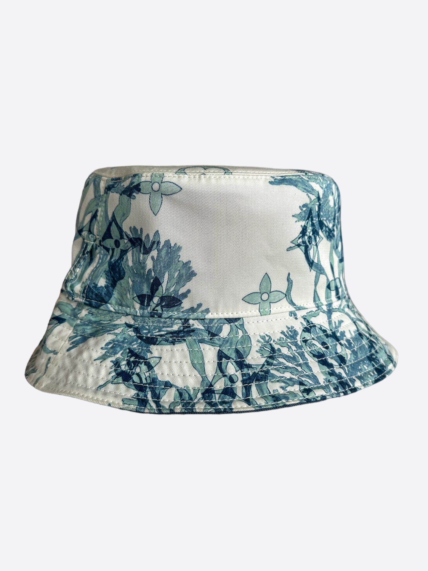 Louis Vuitton Blue & White Aquagarden Monogram Bucket Hat