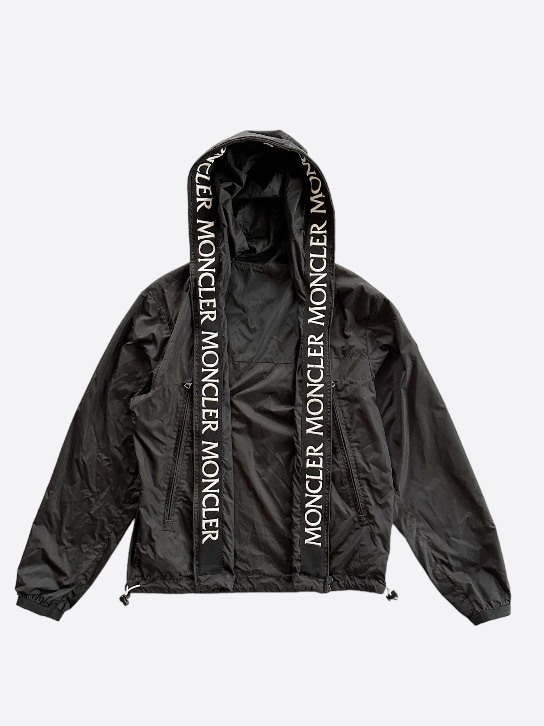 Moncler Black Massereau Logo Trim Windbreaker Savonches Moncler Black Massereau Logo Trim Windbreaker Savonches
