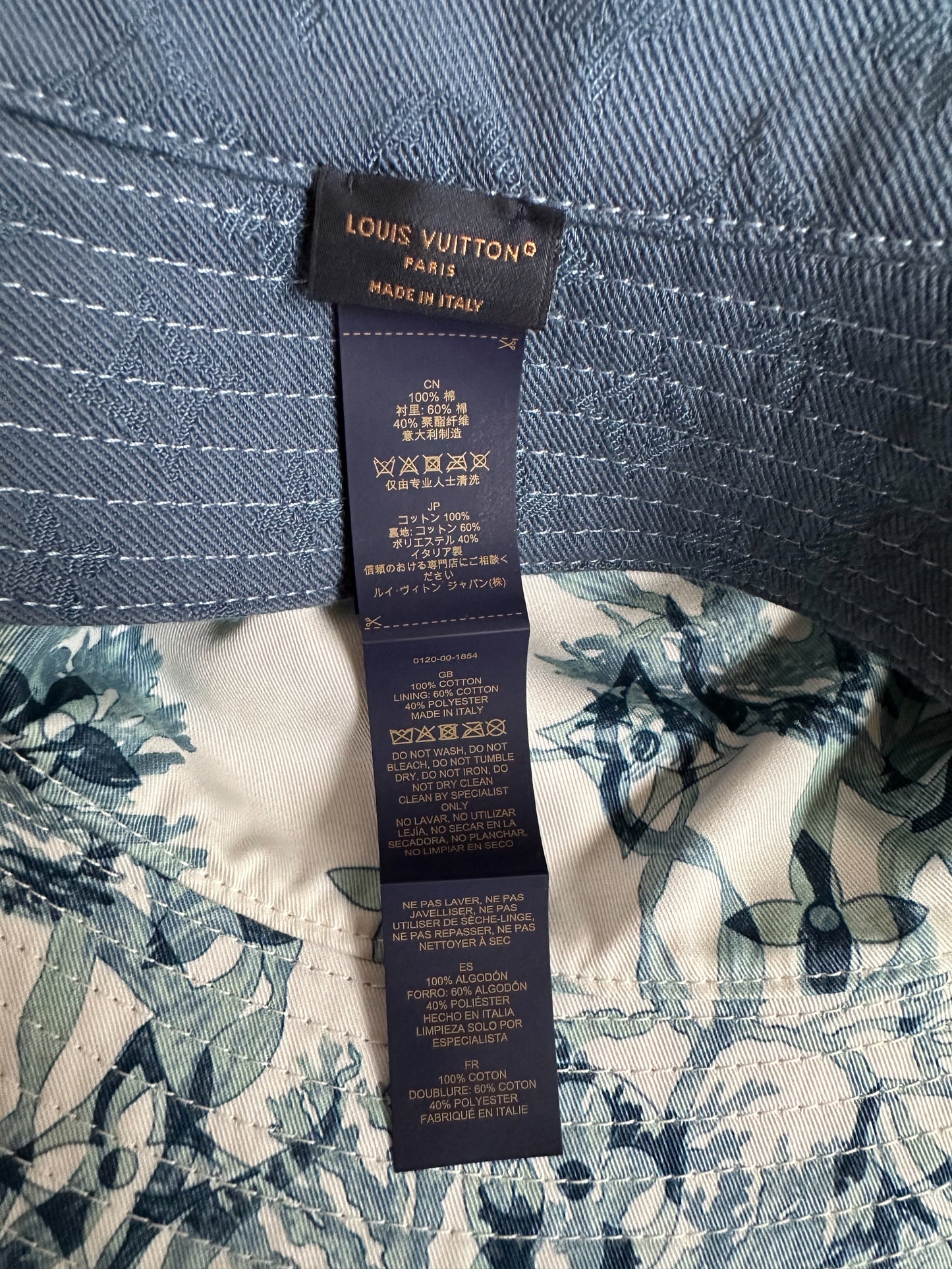 Louis Vuitton Blue & White Aquagarden Monogram Bucket Hat