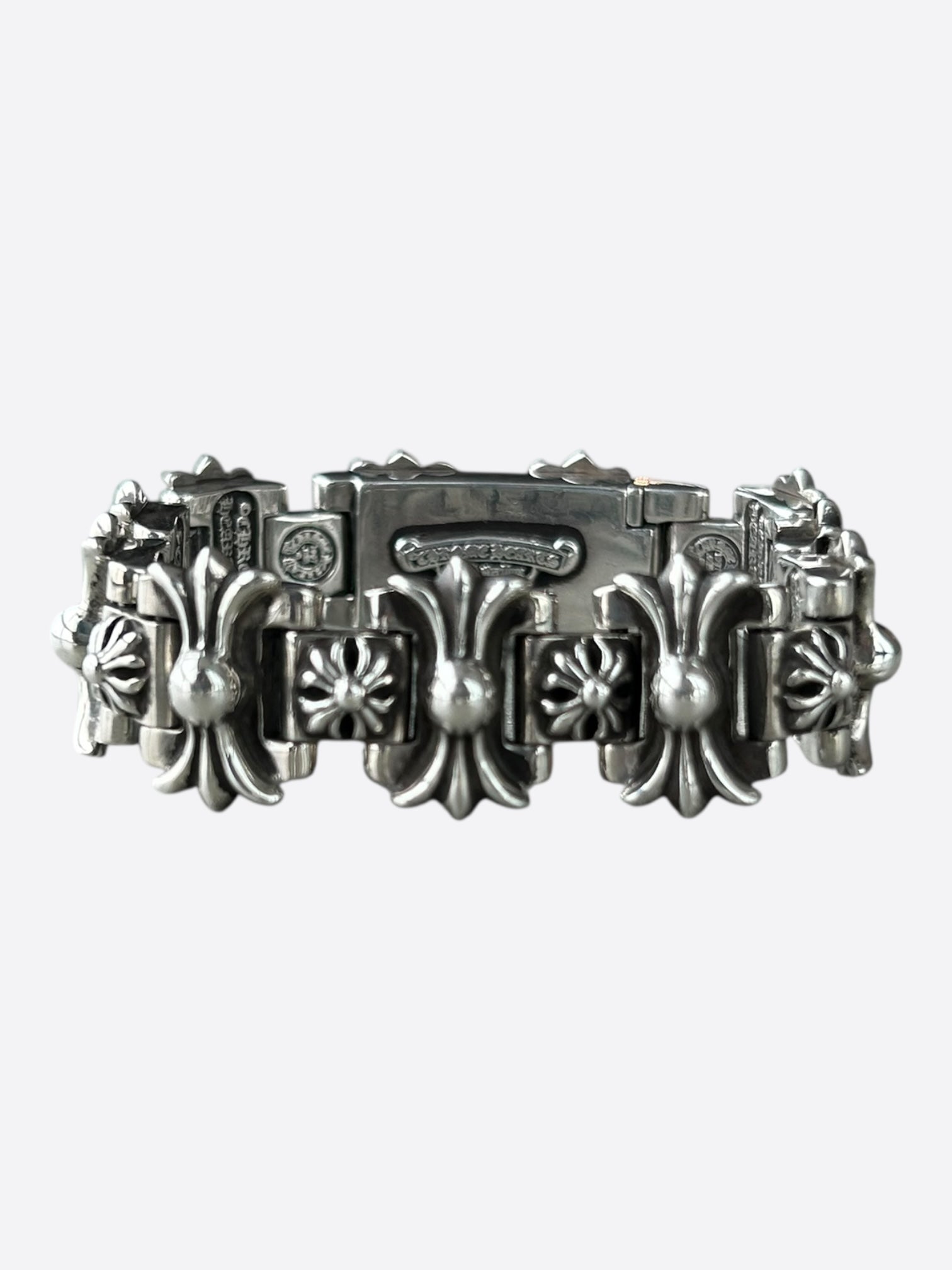 Chrome Hearts Silver Fleur De Lis H-Link Bracelet – Savonches