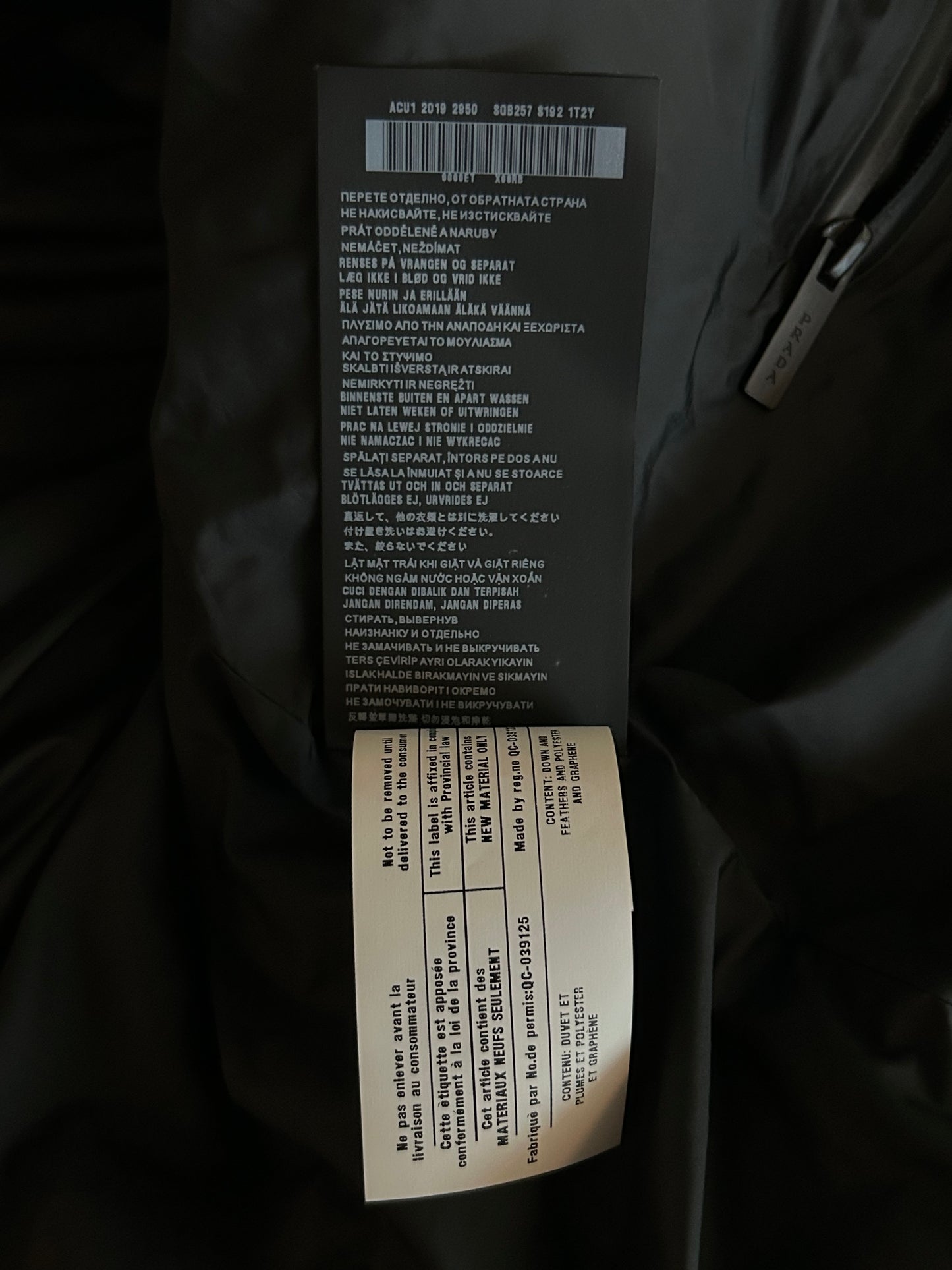 Prada Black & Red Linnea Rosse Puffer Jacket