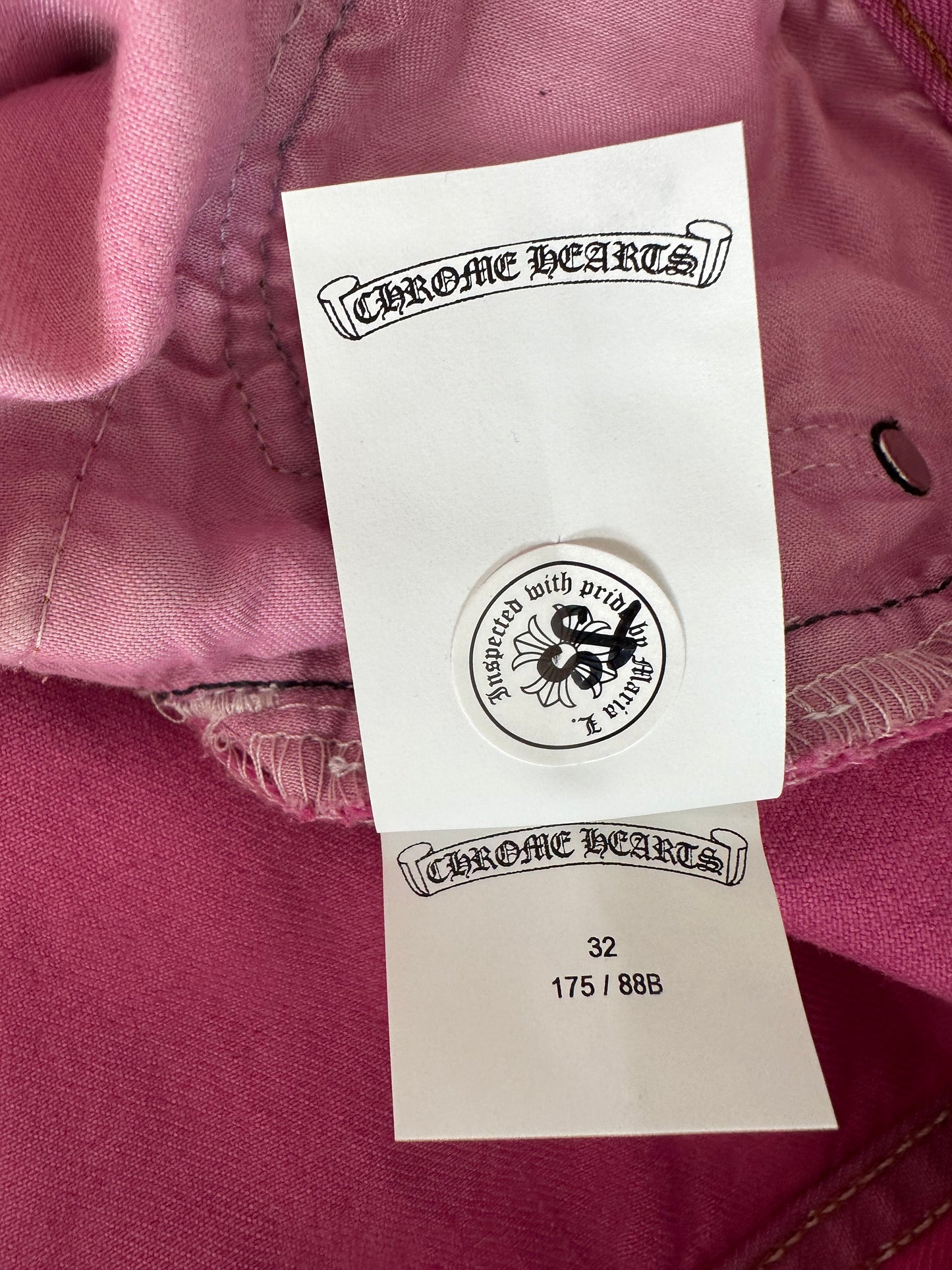 Chrome Hearts Levi's Pink Cross Patch Jeans