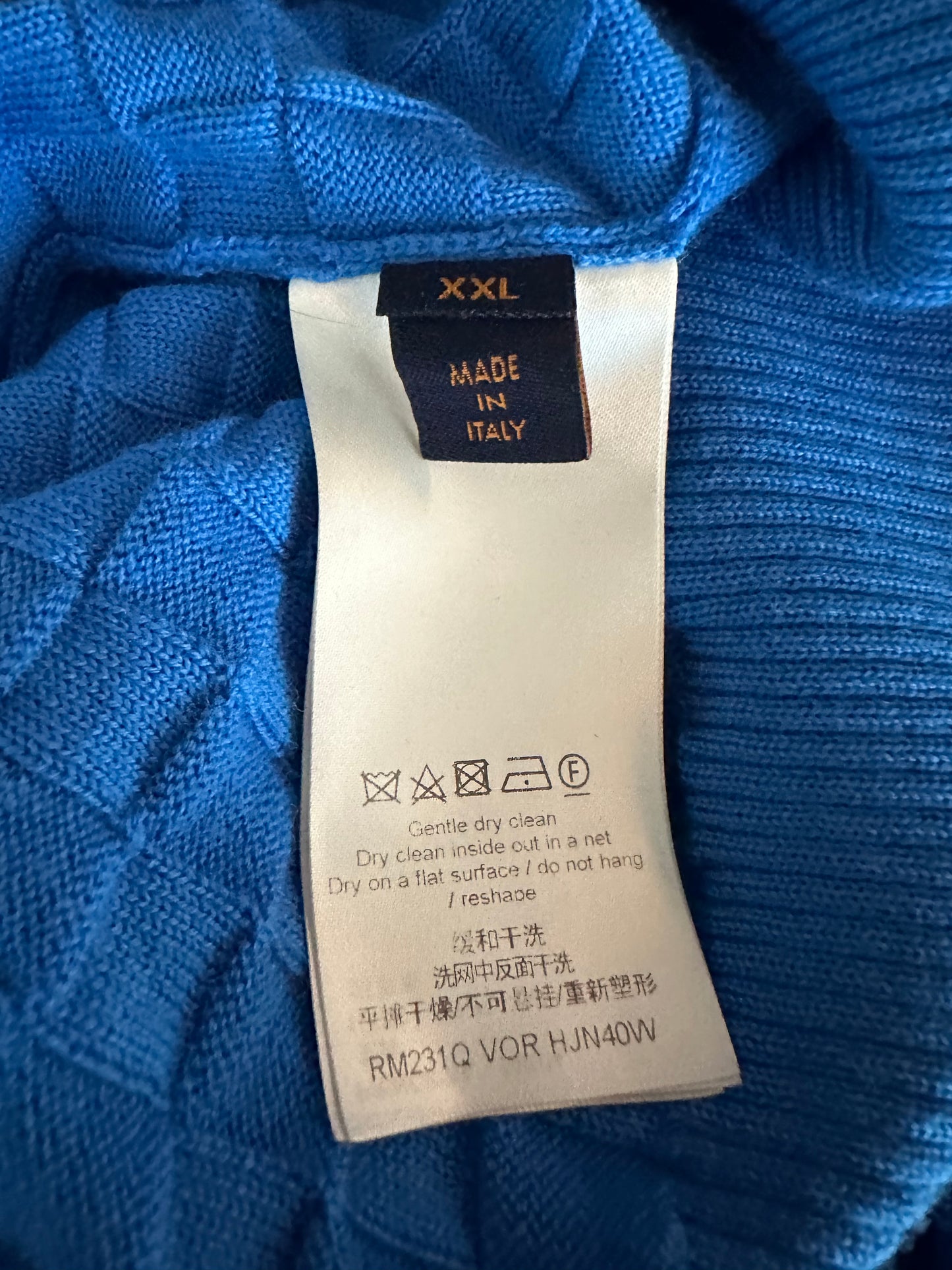 Louis Vuitton Blue Damier Wool Sweater