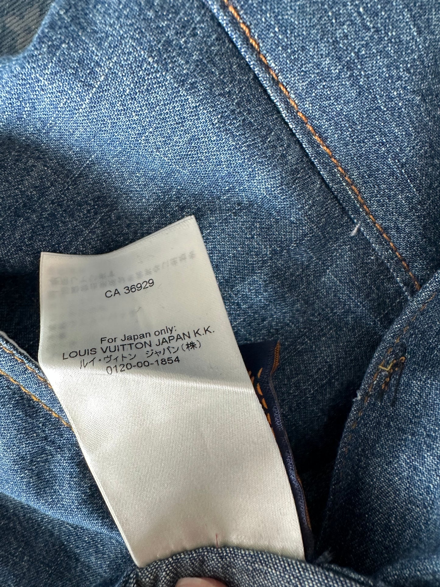 Louis Vuitton Blue & Gold Embroidered Logo Shorts