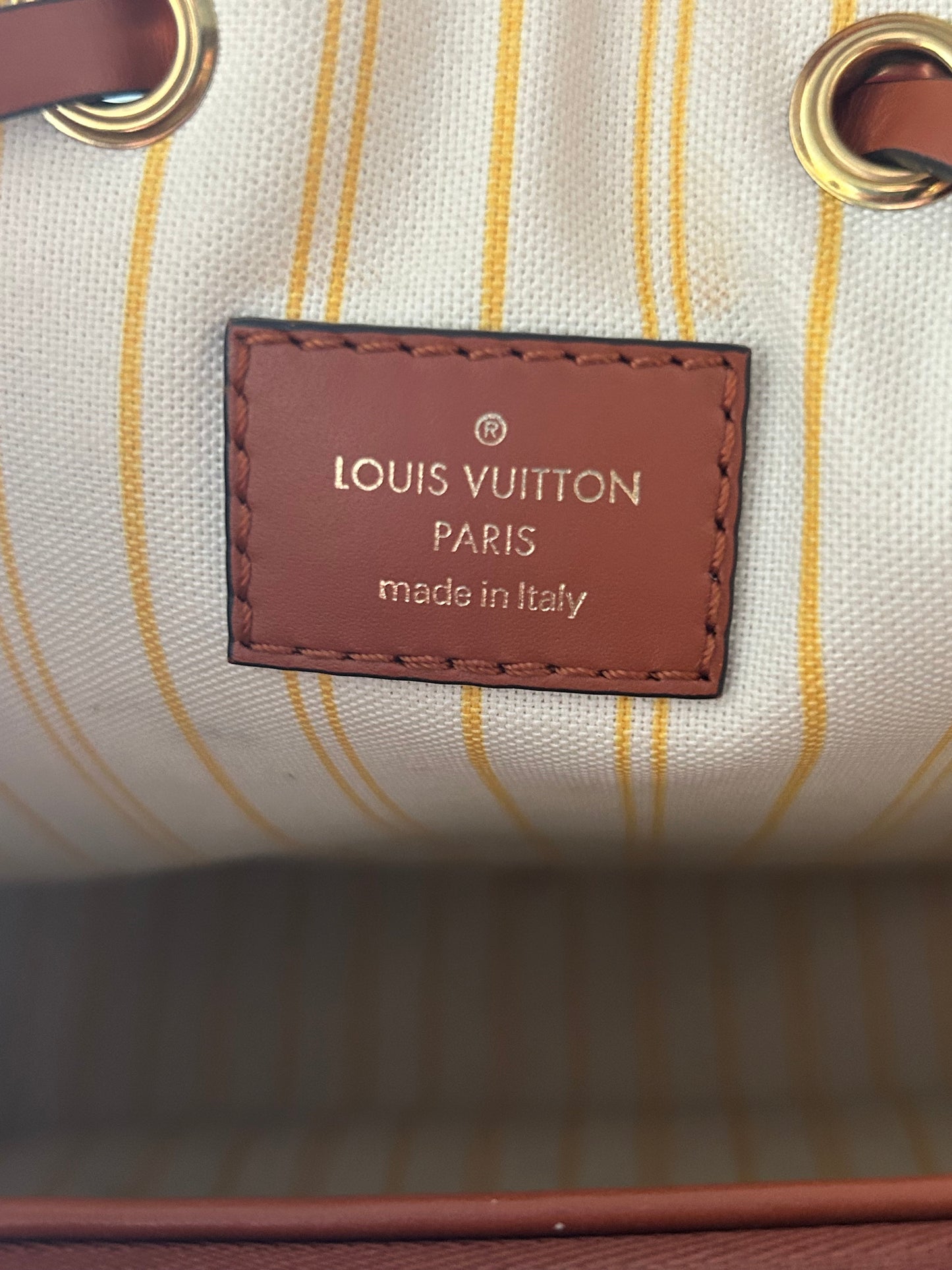 Louis Vuitton Tan & Brown Raffia Monogram Neo Noe MM