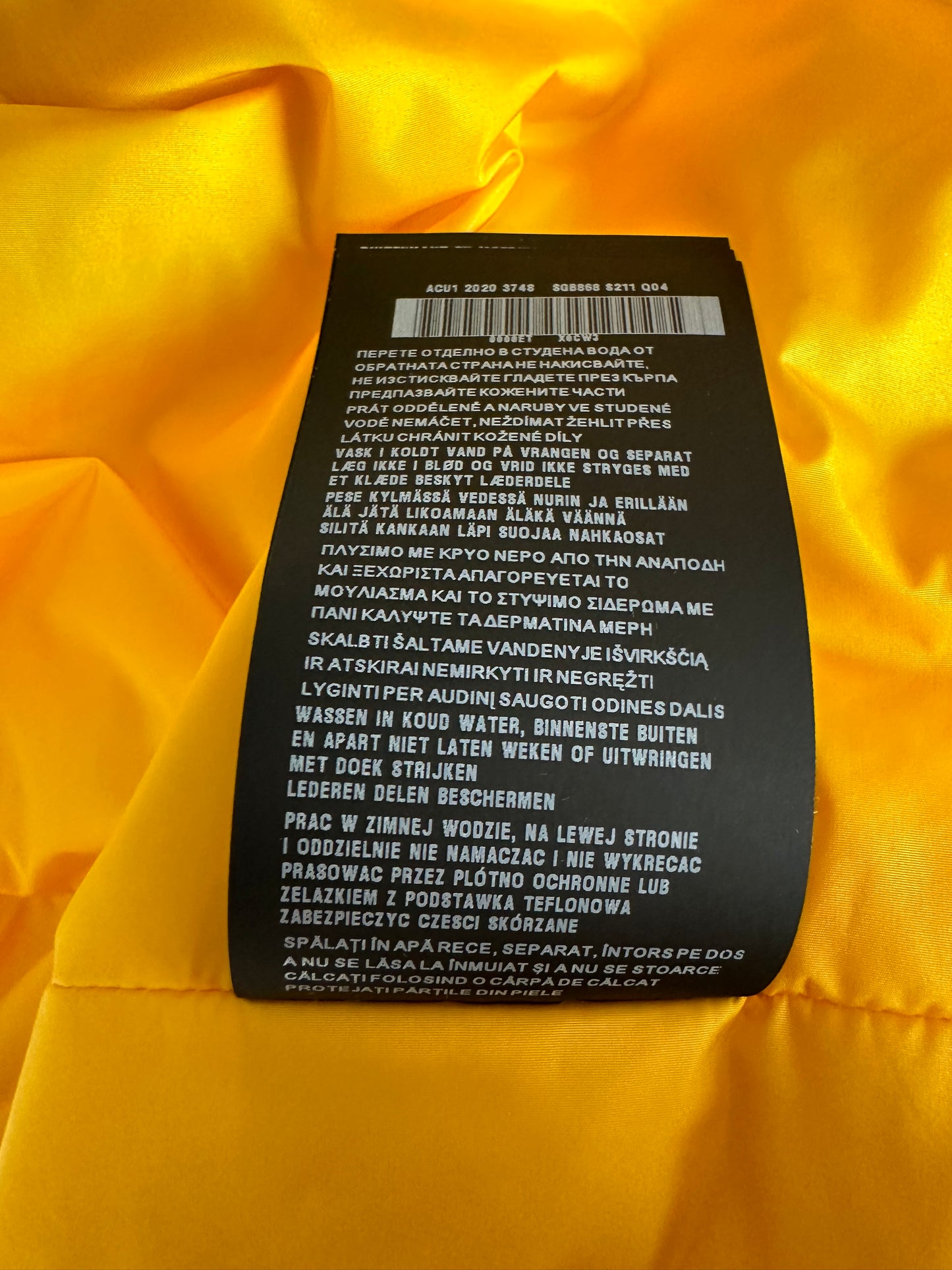 Prada Yellow Logo Padded Windbreaker