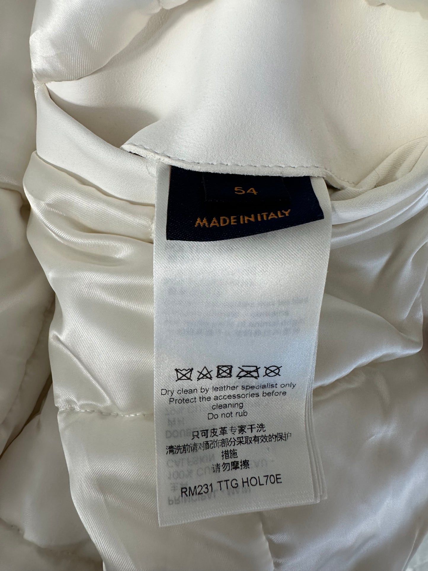 Louis Vuitton White Ornaments Leather Bomber Jacket