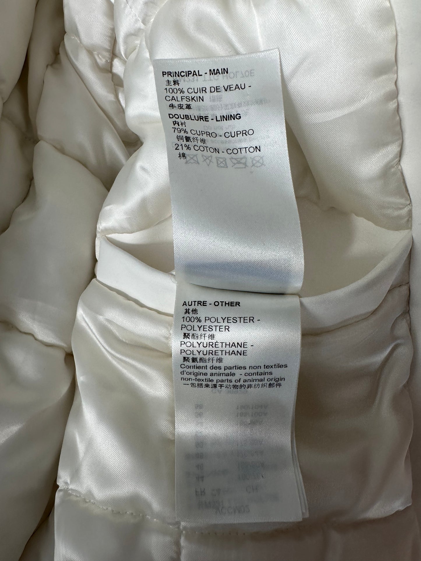 Louis Vuitton White Ornaments Leather Bomber Jacket