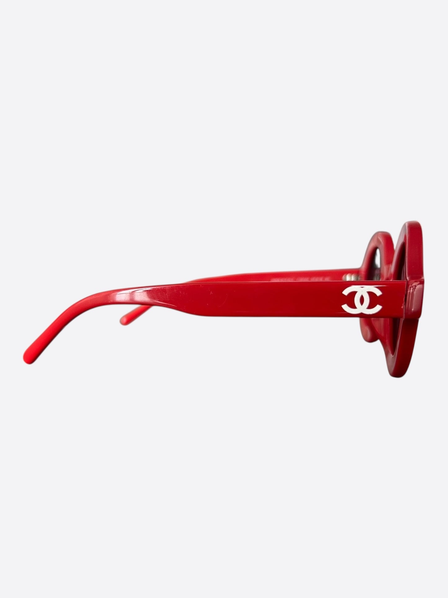 Chanel Pharrell Red & White Round Sunglasses