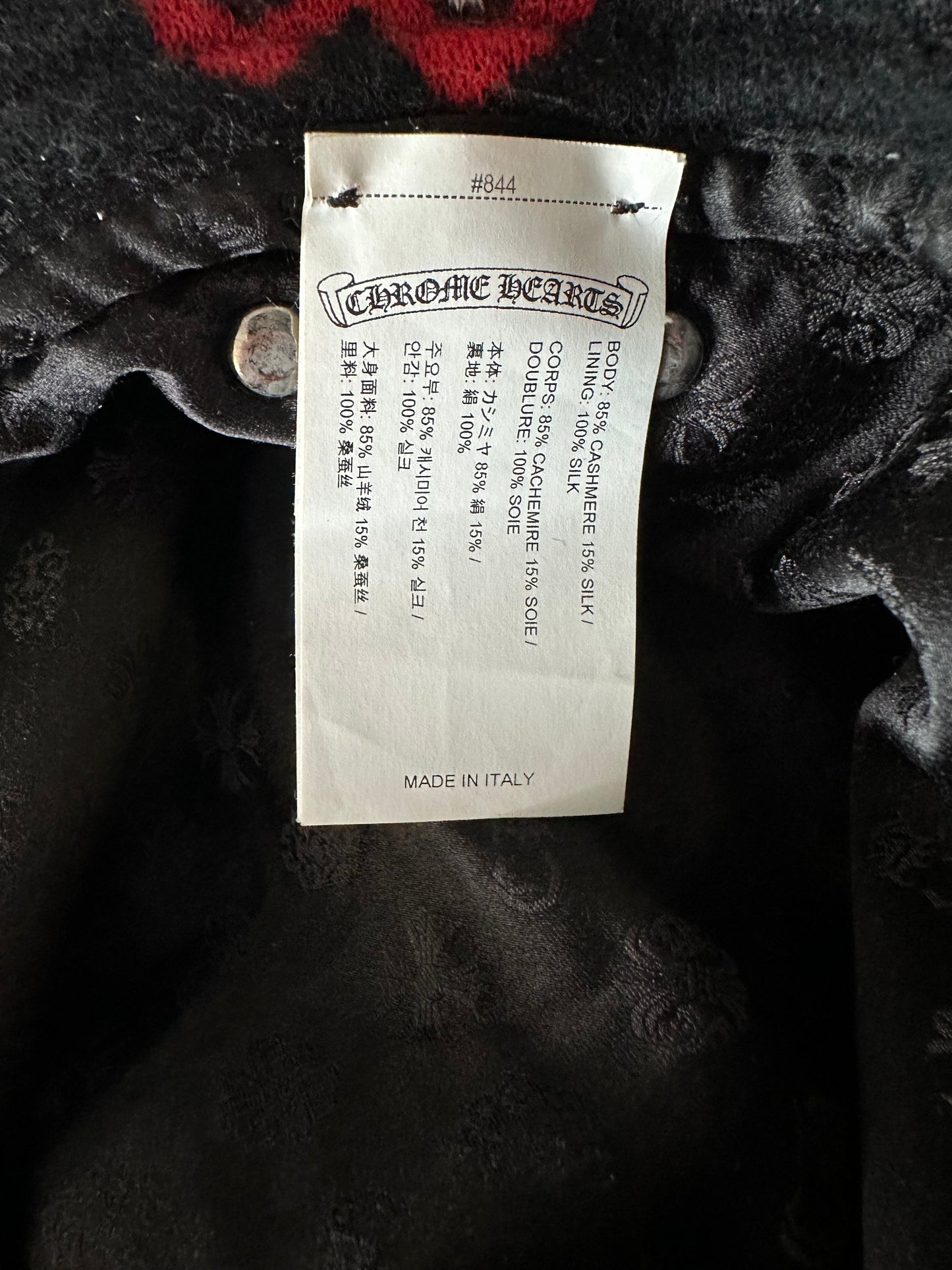 Chrome Hearts Matty Boy Black Chomper Cashmere Bucket Hat