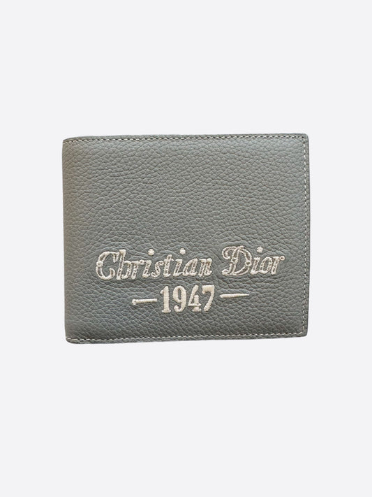 Dior Grey 1947 Calfskin Wallet