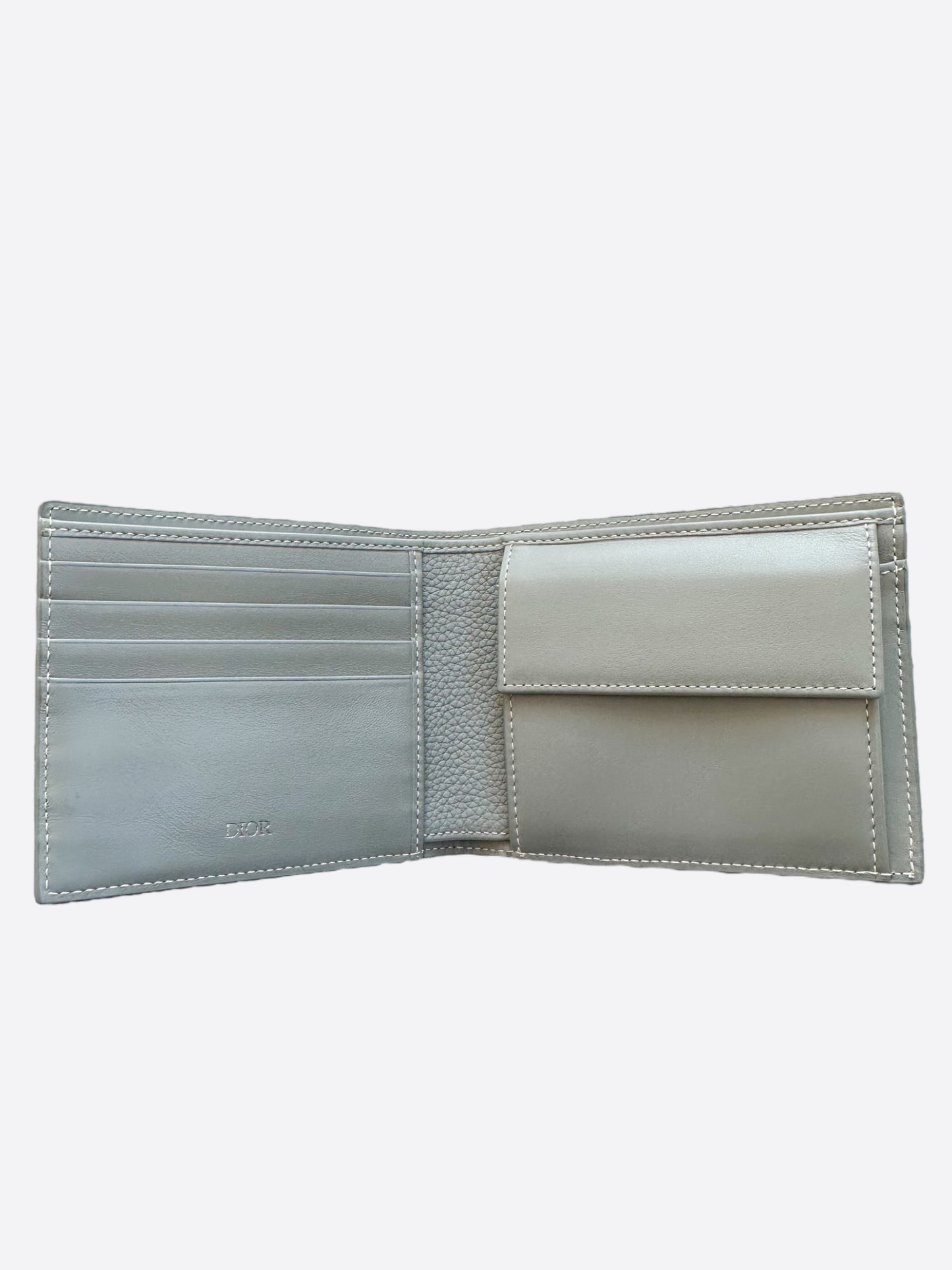 Dior Grey 1947 Calfskin Wallet