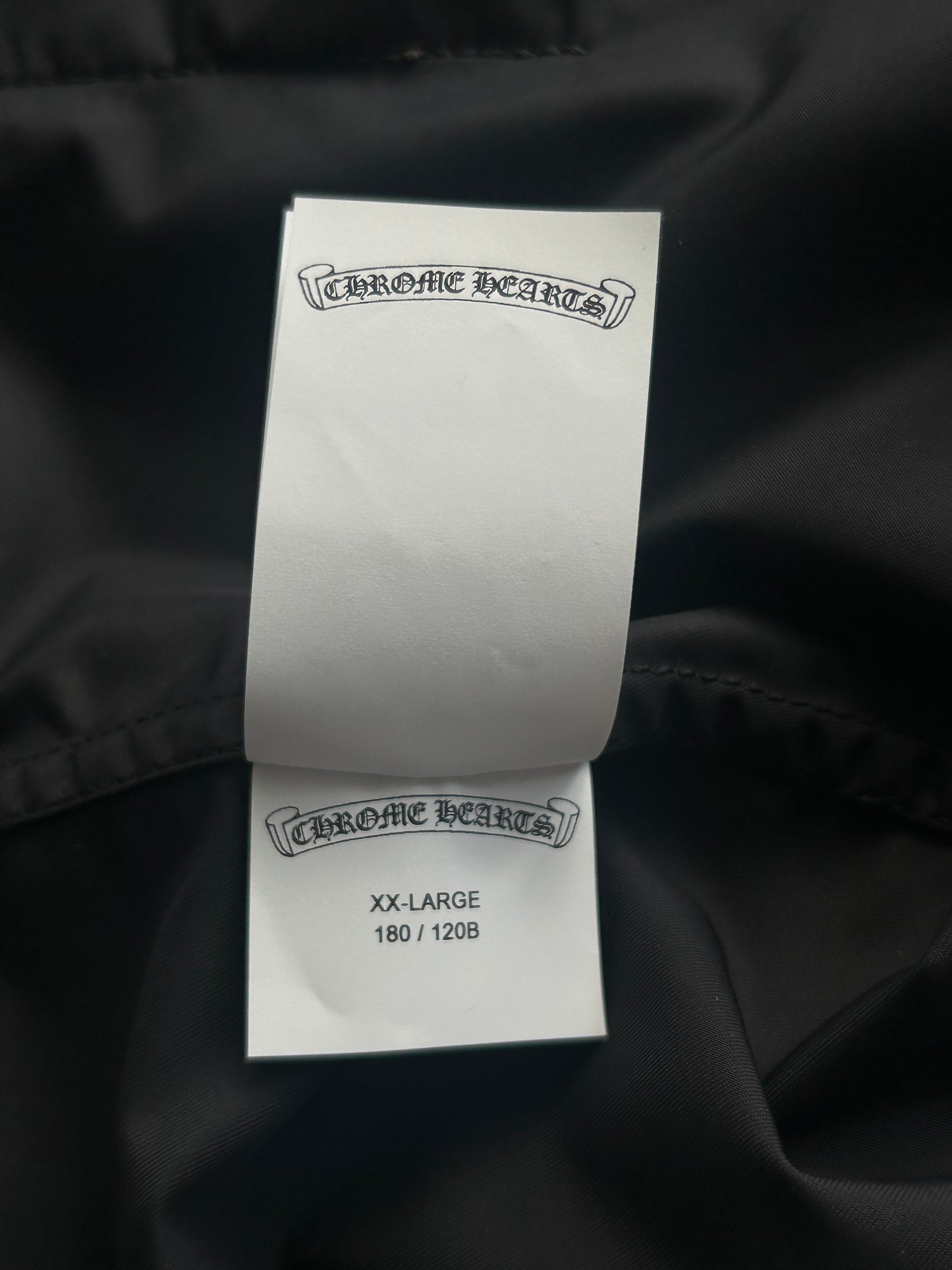 Chrome Hearts Black Nylon & Leather Zip Up Shirt