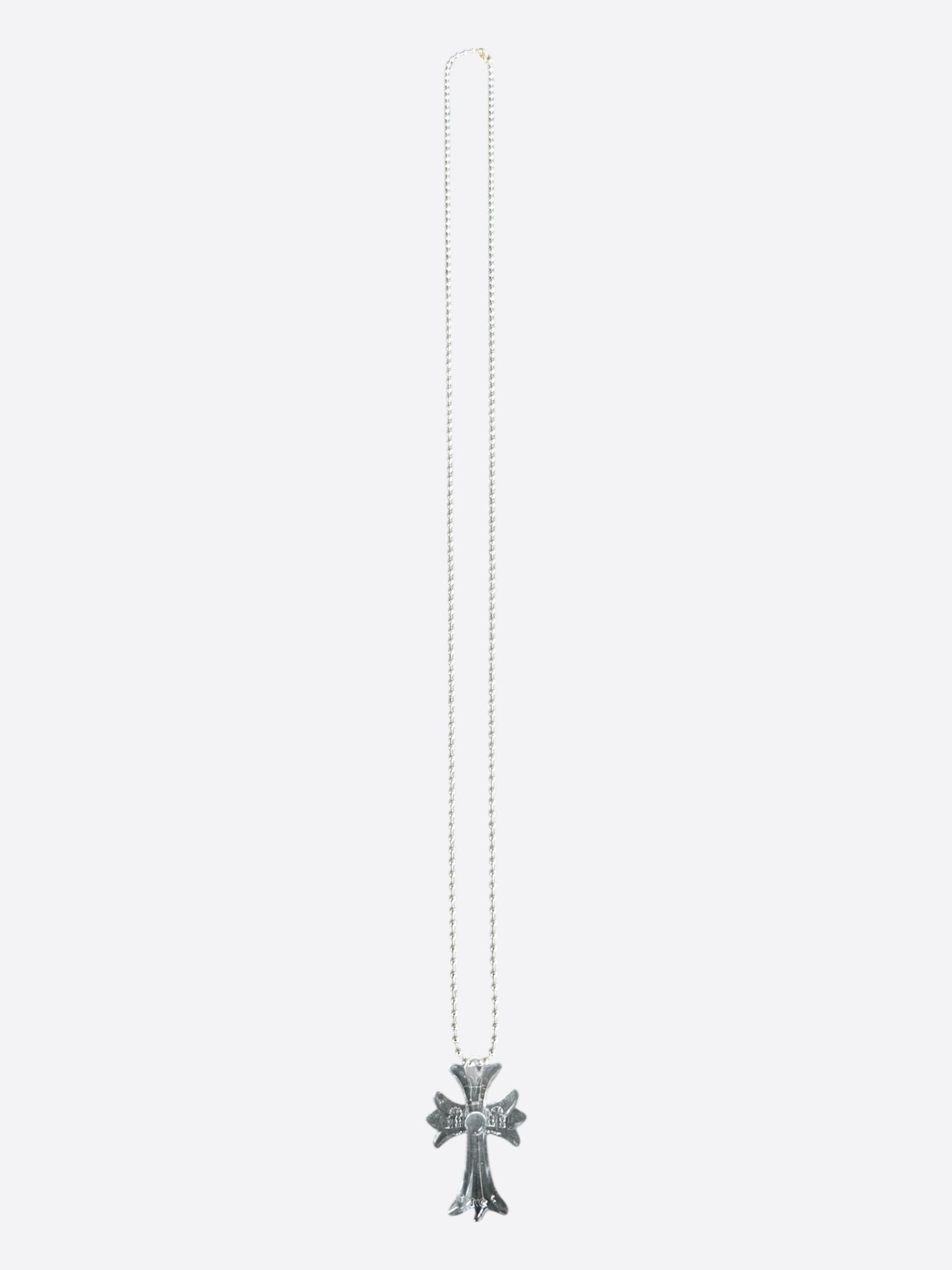 Chrome Hearts Transparent Silichrome Cross Necklace