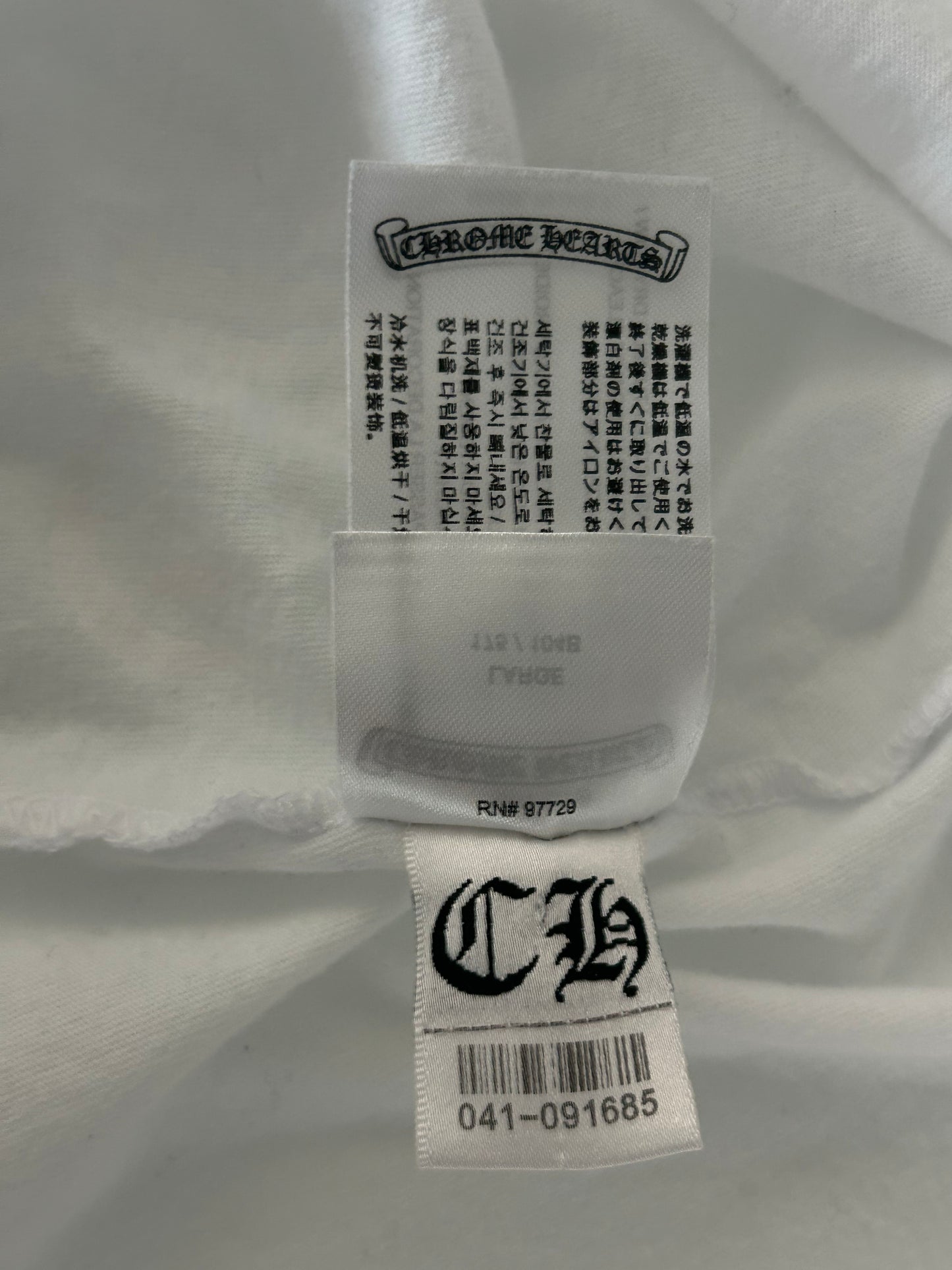 Chrome Hearts White & Blue Neck Logo T-Shirt