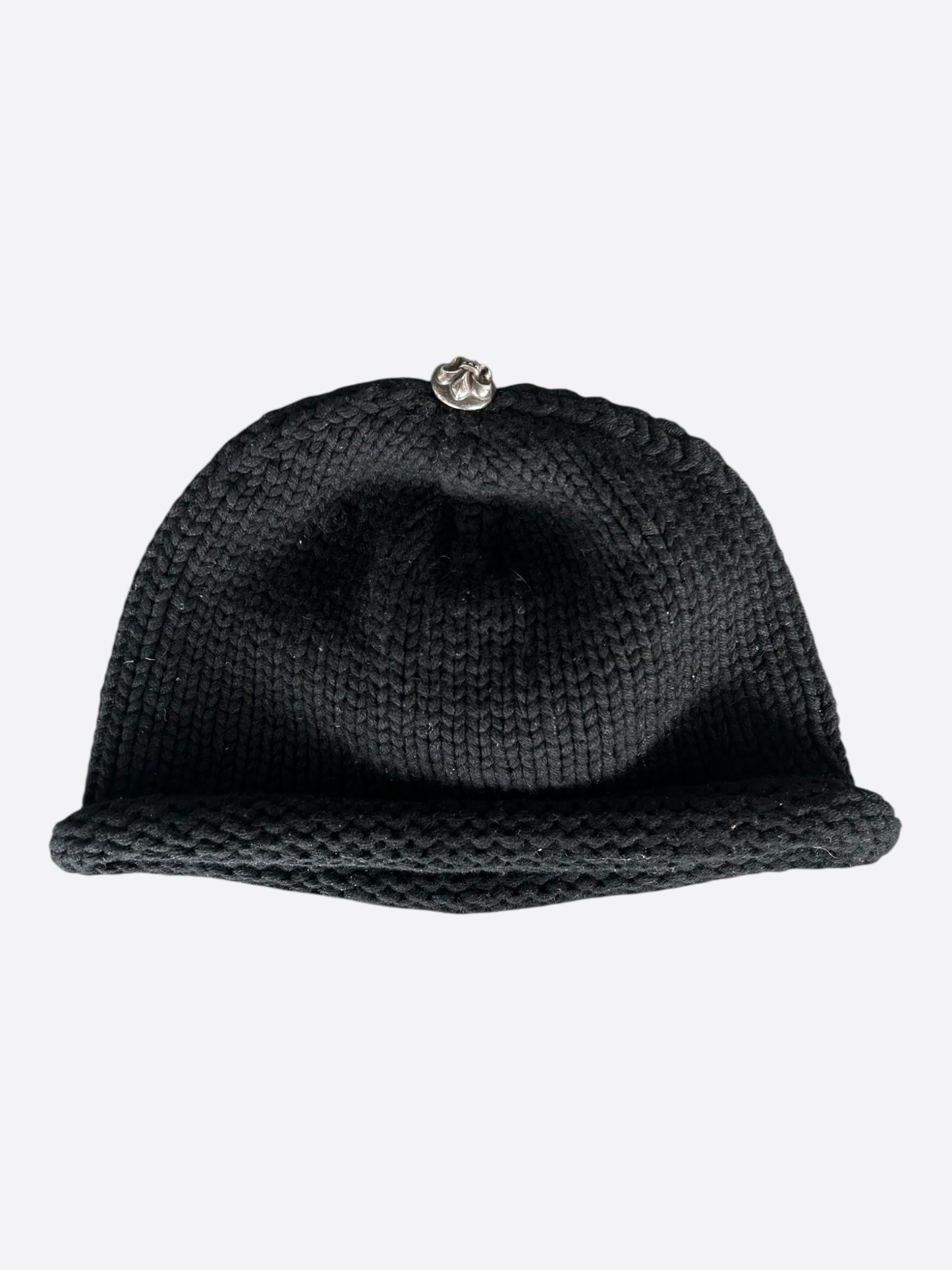 Chrome Hearts Black Fleur Patch Cashmere Beanie
