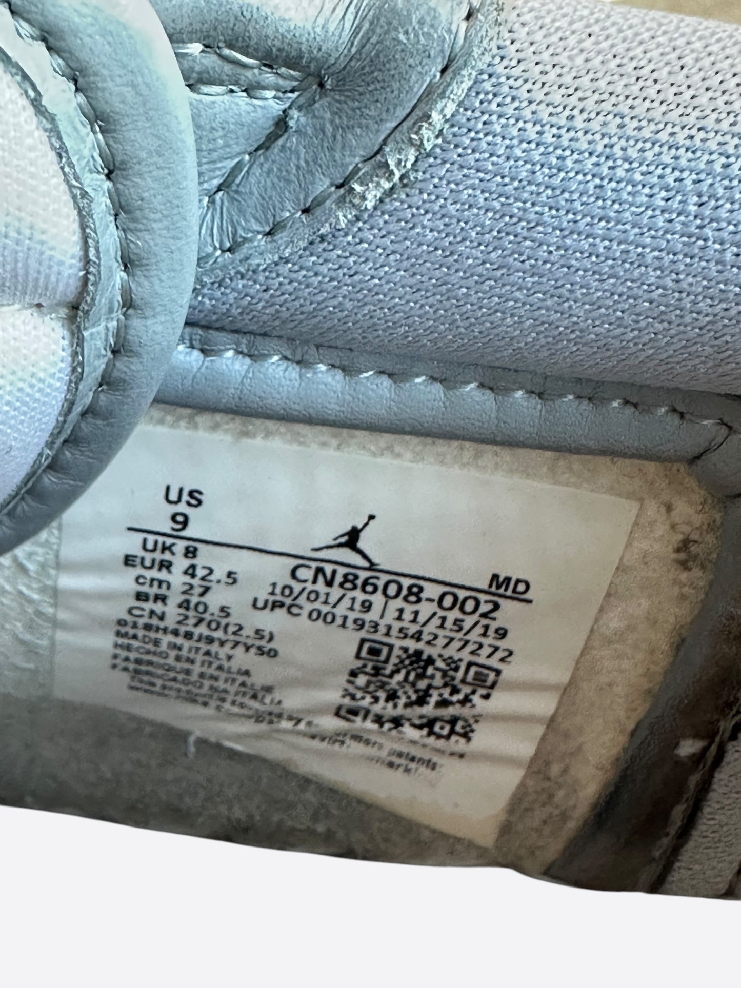 Dior Air Jordan Grey & White Oblique Low Top Sneakers