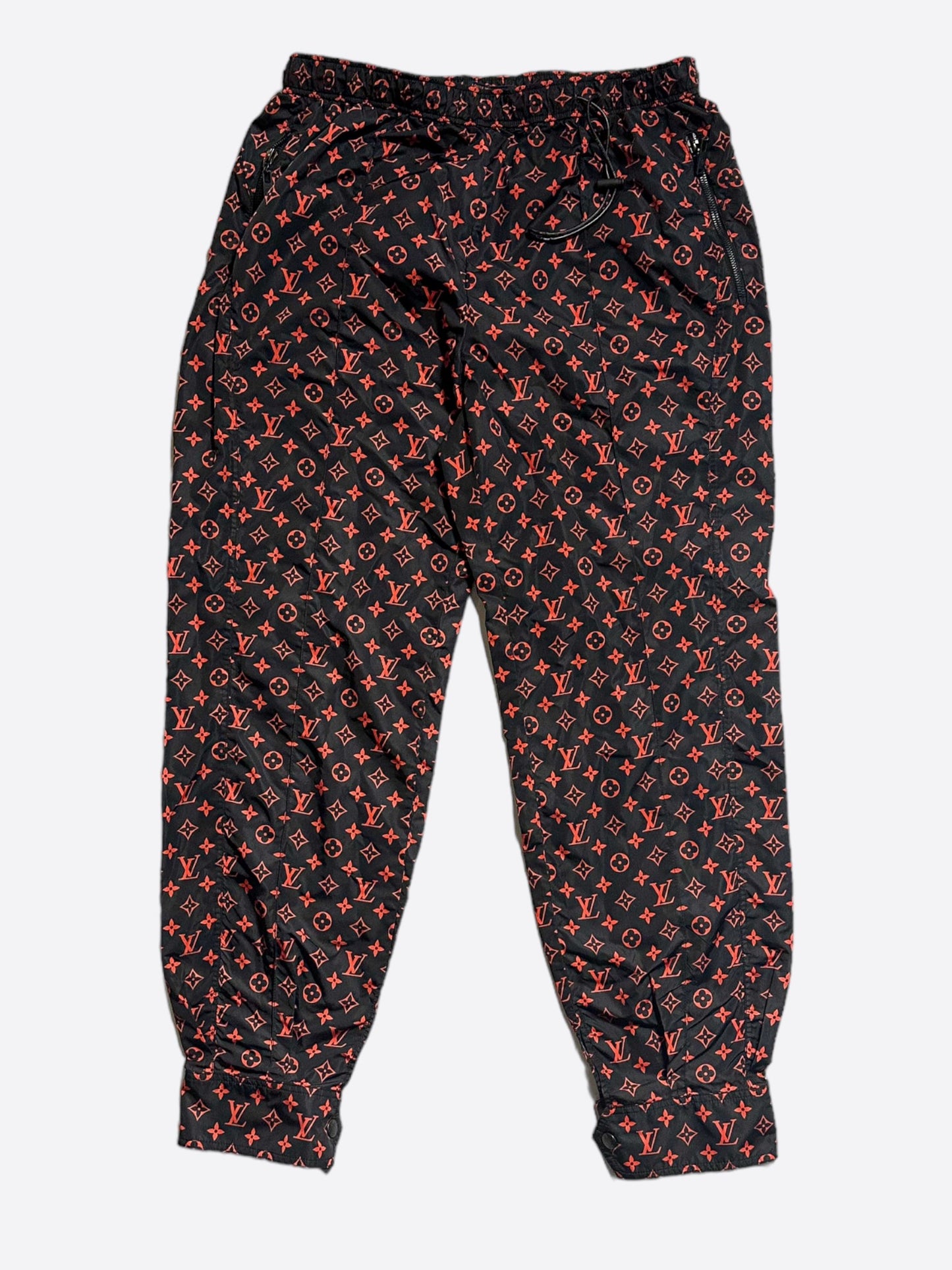 Louis Vuitton Black & Red Monogram Track Pants