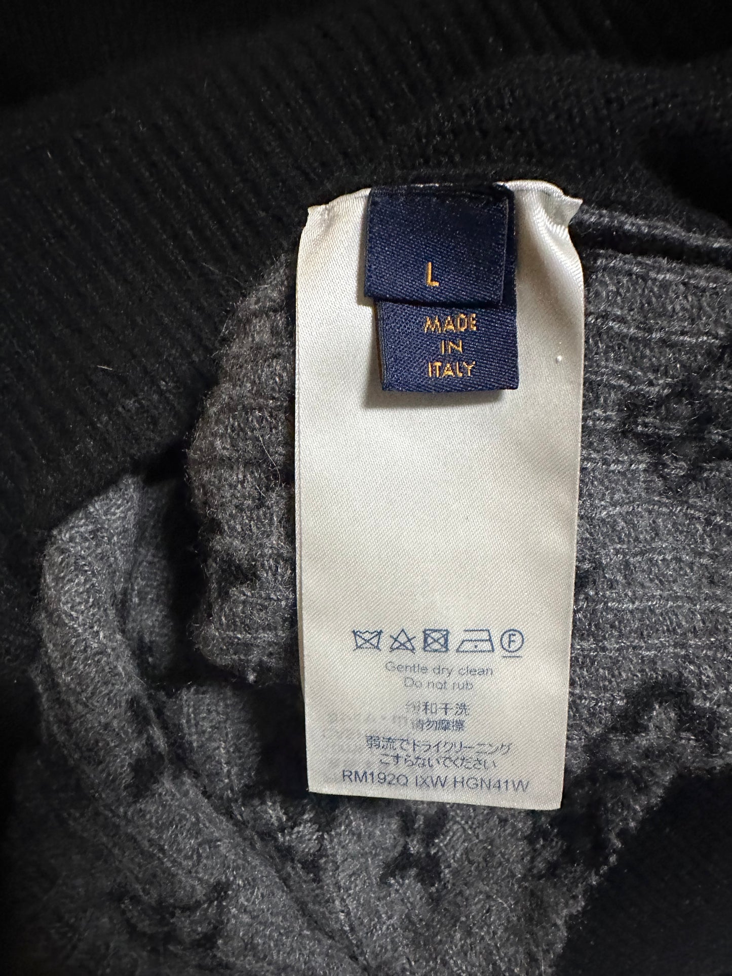 Louis Vuitton Black & Grey Monogram Cashmere Sweater