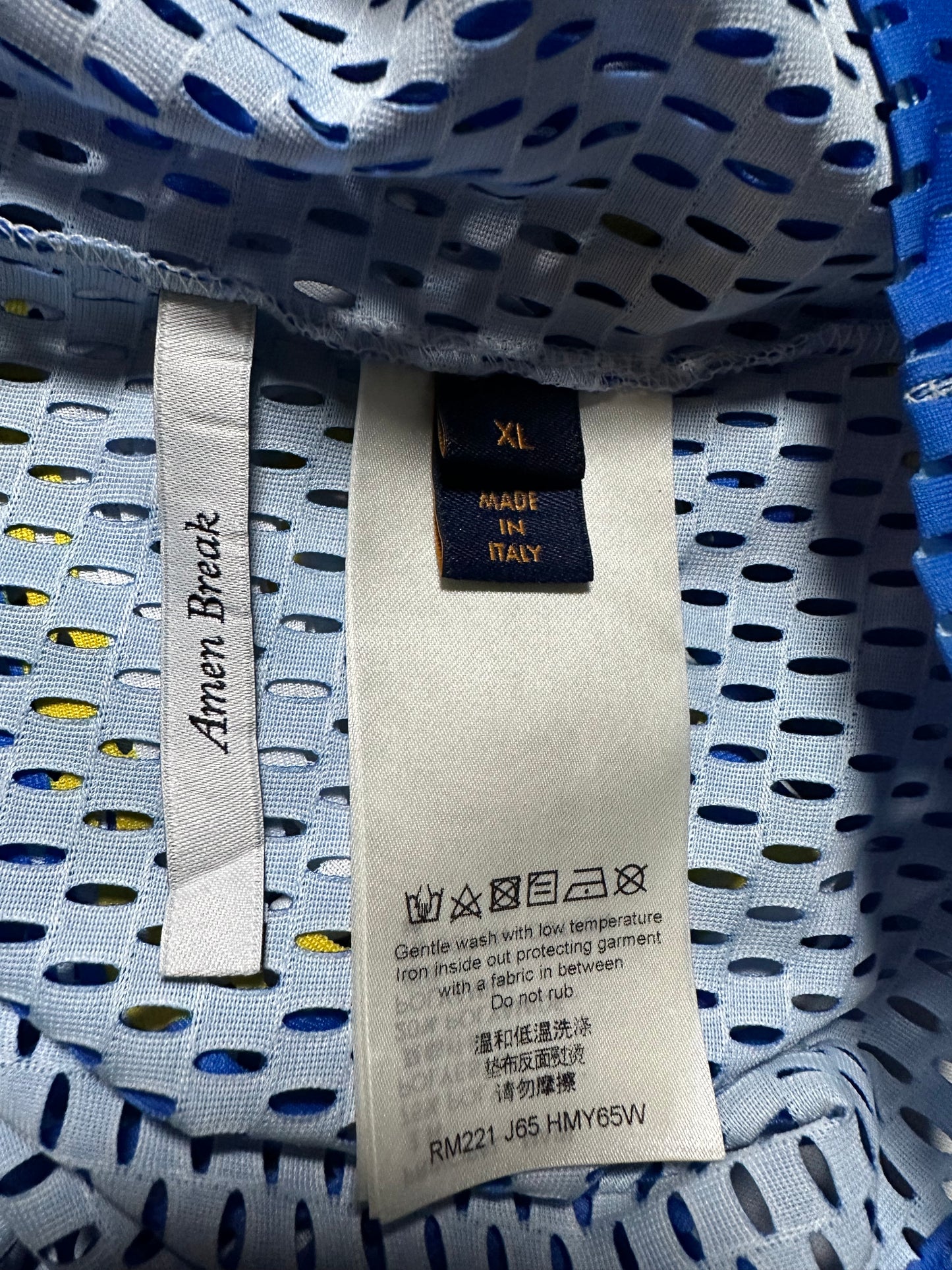 Louis Vuitton Blue & Yellow Mesh Football Jersey