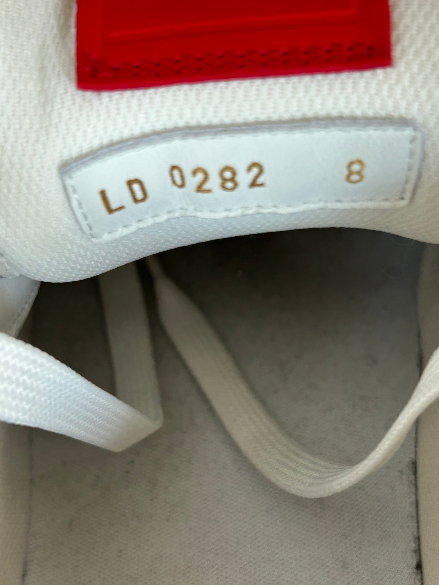 Louis Vuitton Red & White Monogram Trainers