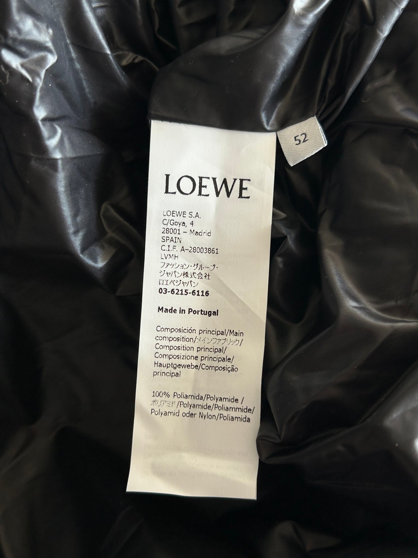Loewe Black Anagram Padded Jacket