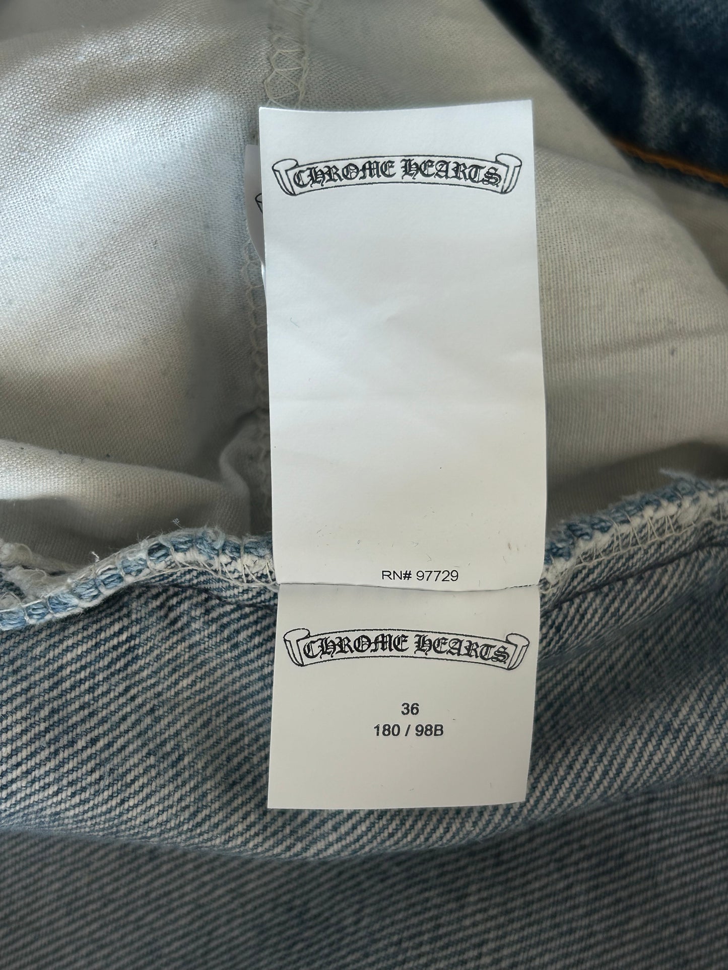 Chrome Hearts Levi's Blue & Black Cross Patch Jeans