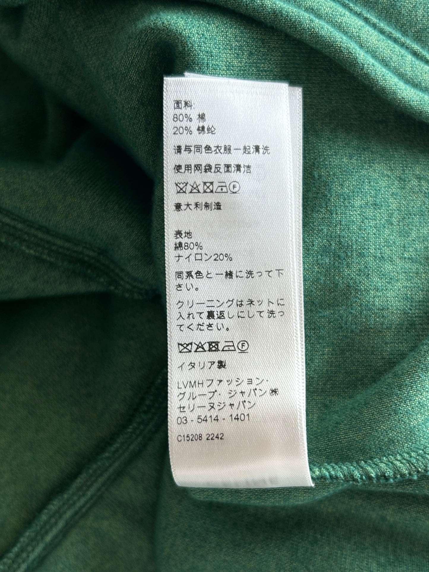 Celine Faded Green & White Logo Velour Track Jacket