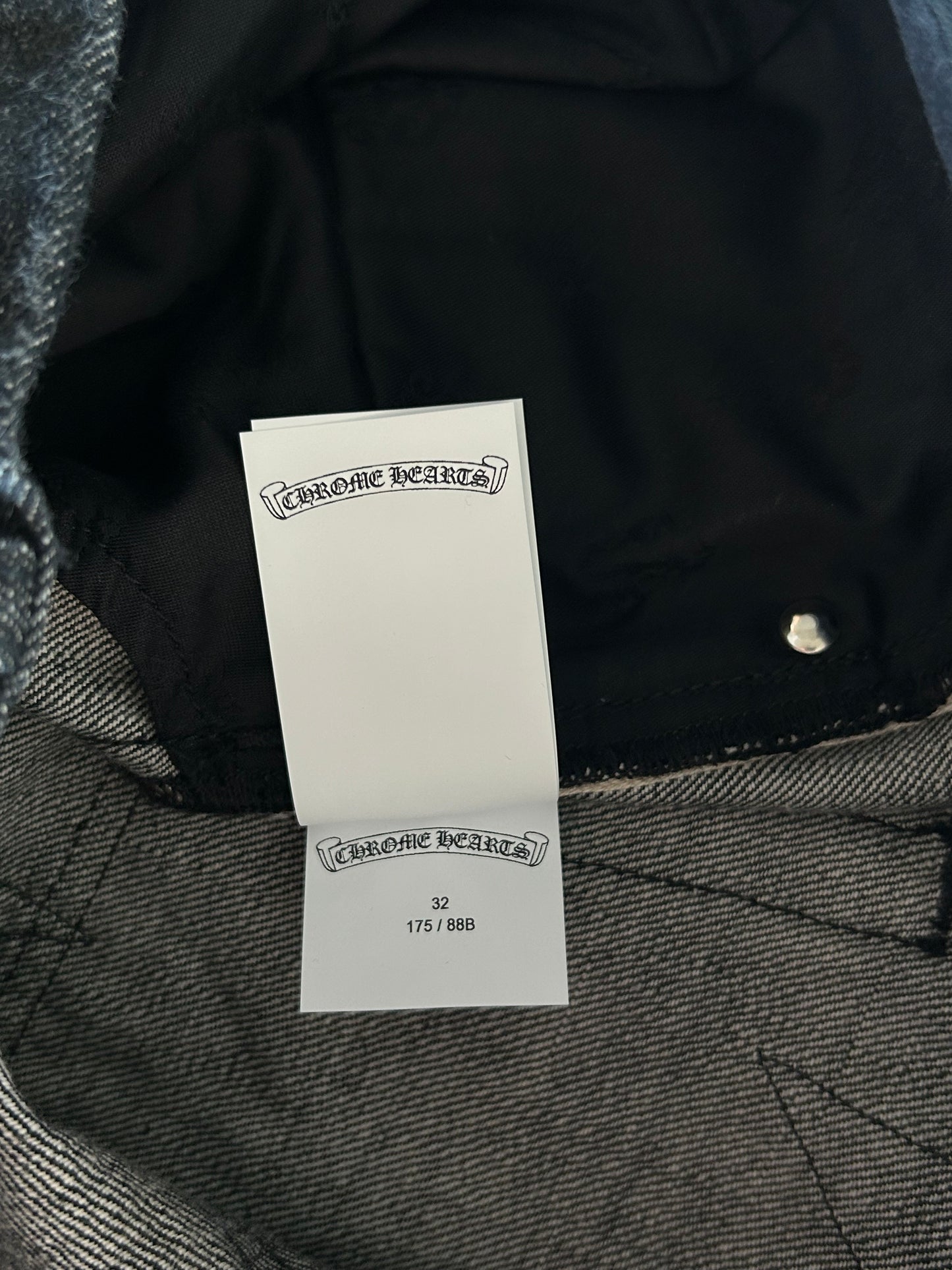 Chrome Hearts Grey & Black Star Patch Fleur Knee Jeans