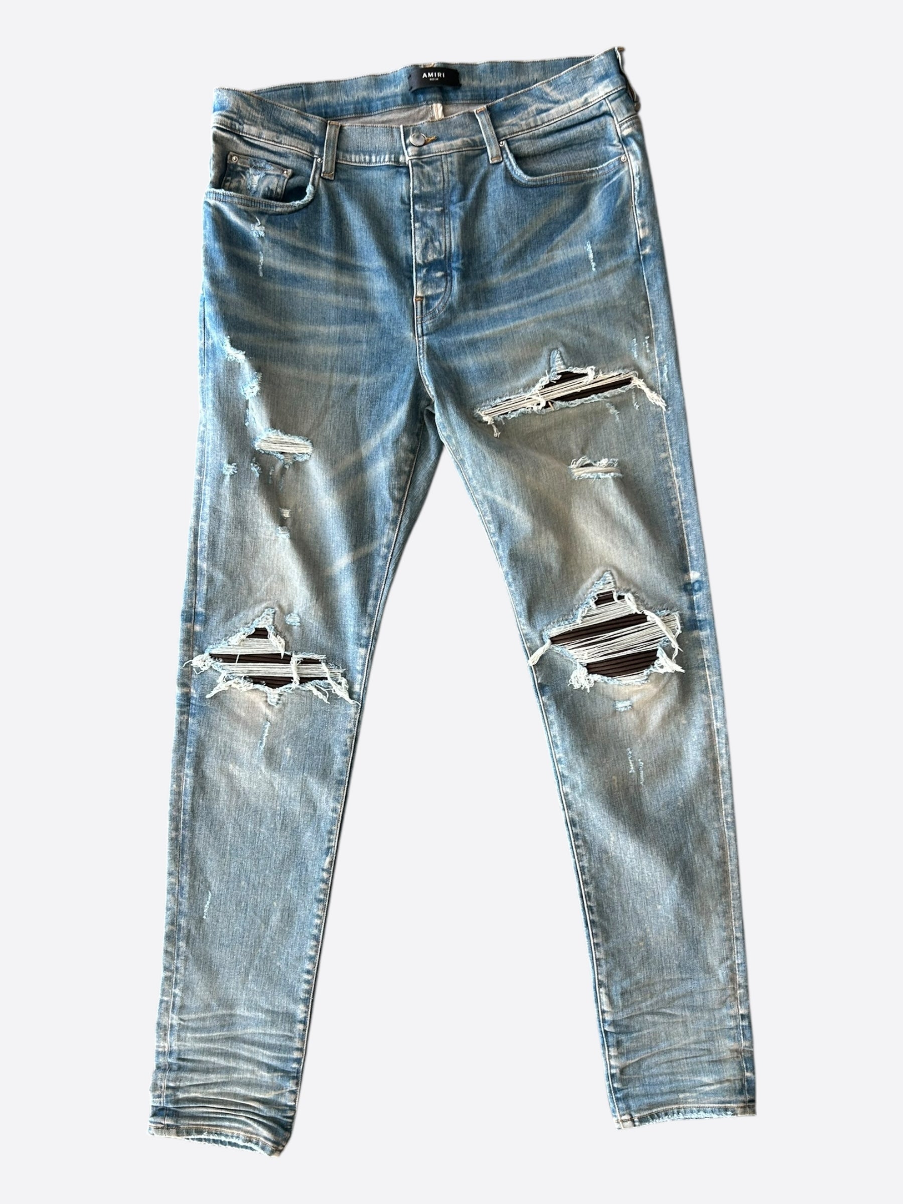 Amiri Clay Indigo & Brown Patch MX1 Jeans – Savonches