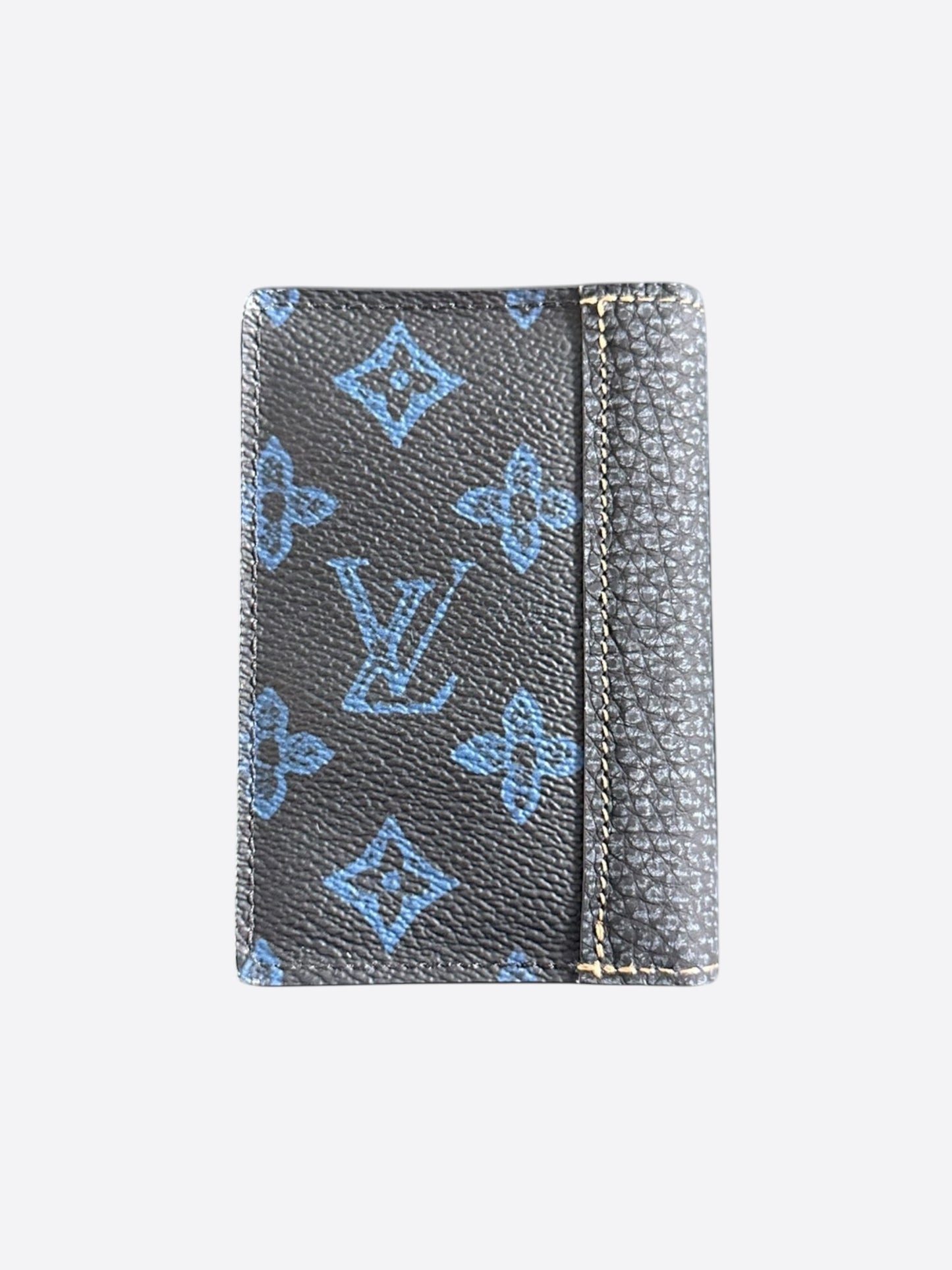 Louis Vuitton Blue & Brown Applique Monogram Pocket Organizer