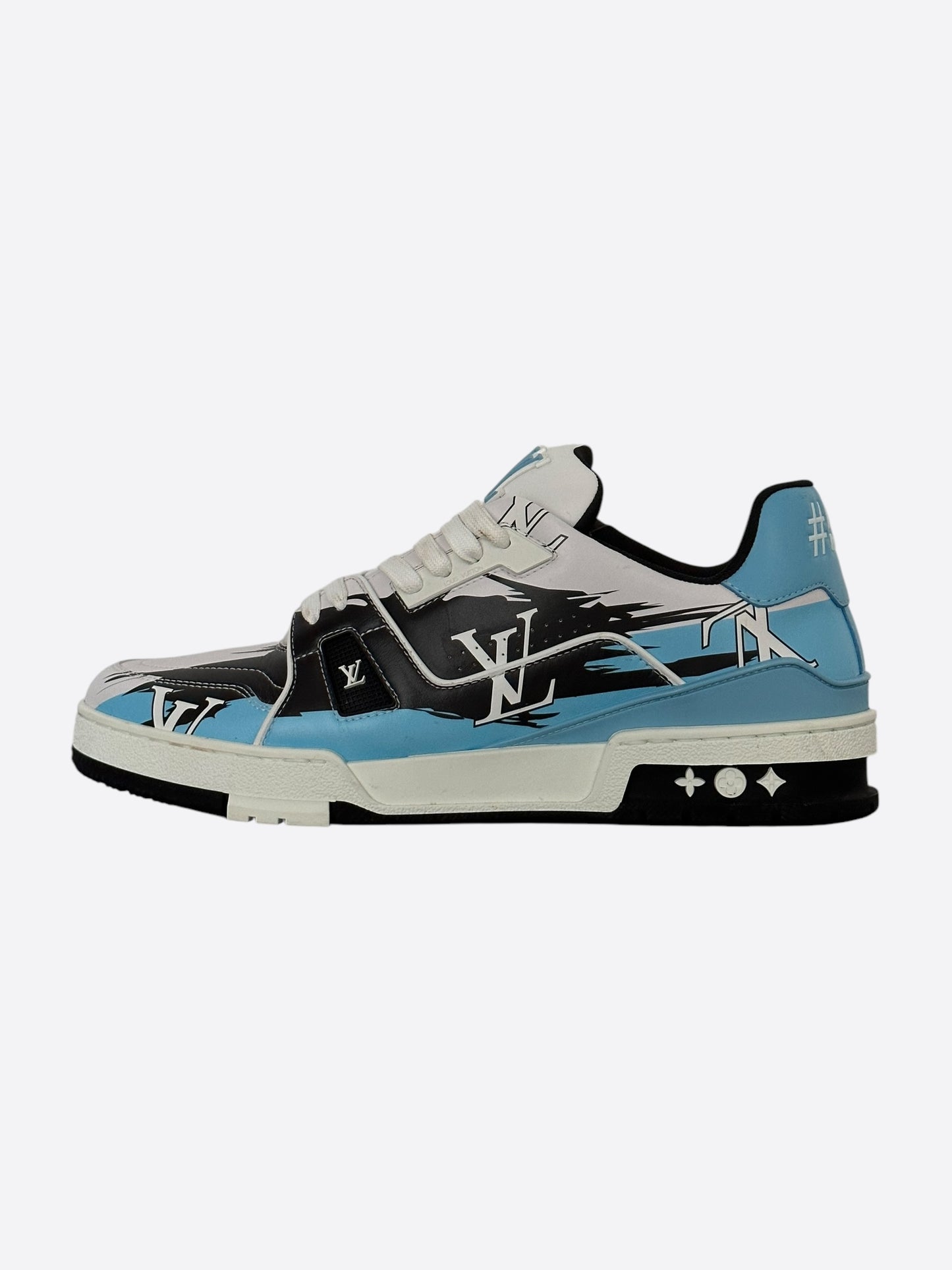 Louis Vuitton Black & Blue Logo Trainers